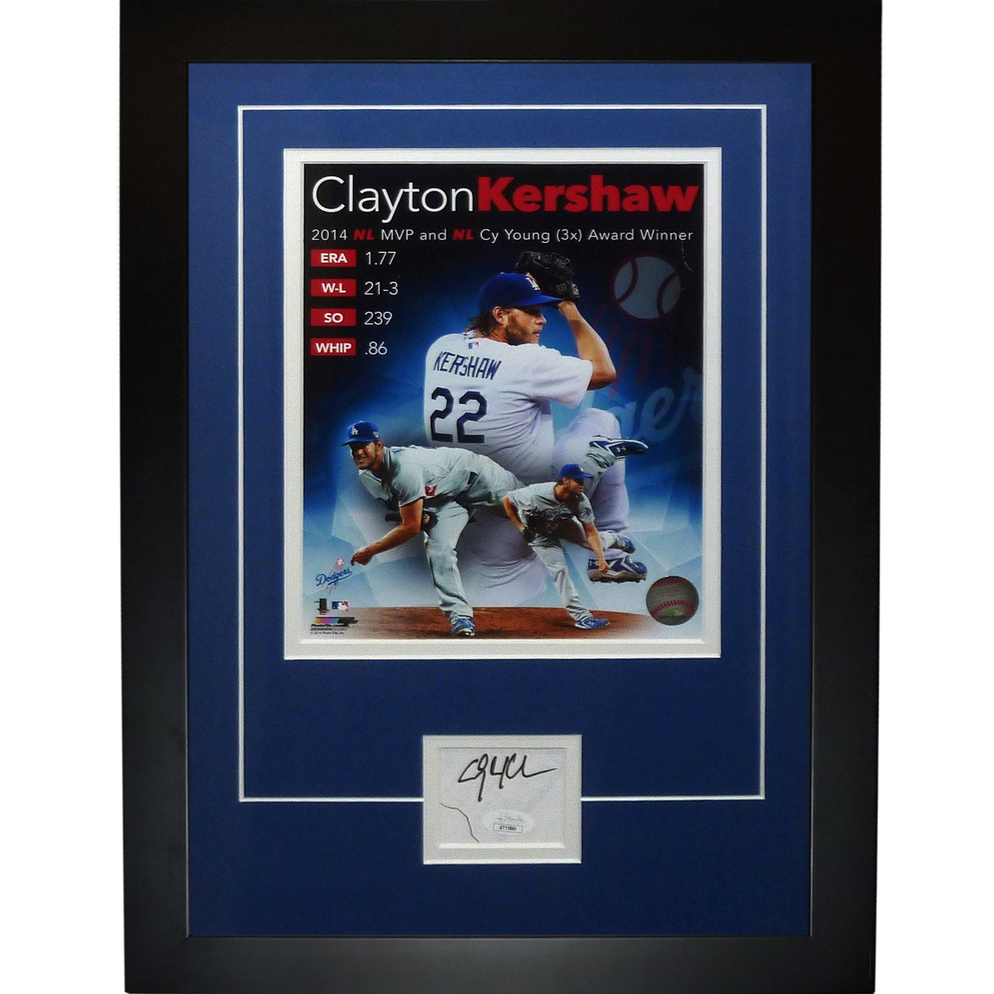 Clayton Kershaw Autographed Los Angeles Dodgers Signature Series Frame - JSA