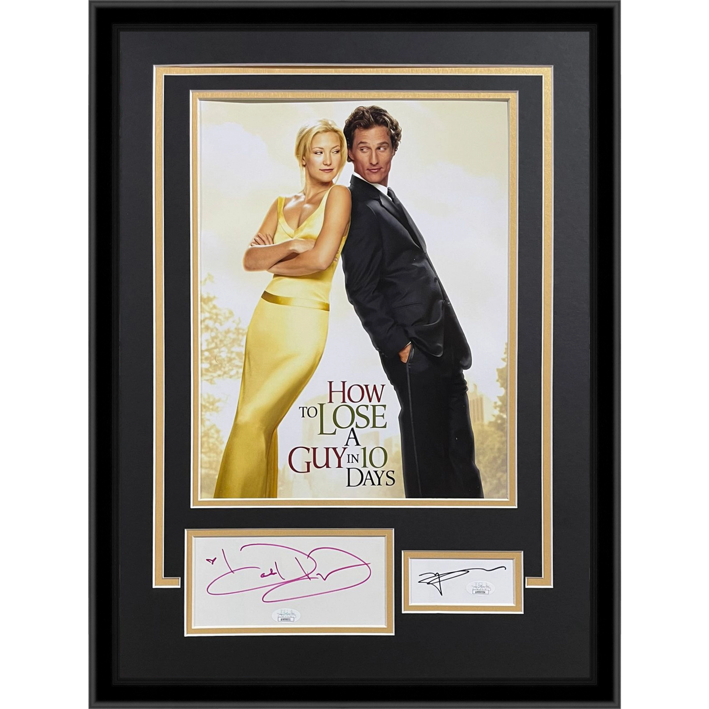 How to Lose A Guy in 10 Days 11x17 Movie Poster Deluxe Framed with Matthew McConaughey and Kate Hudson Autographs - JSA
