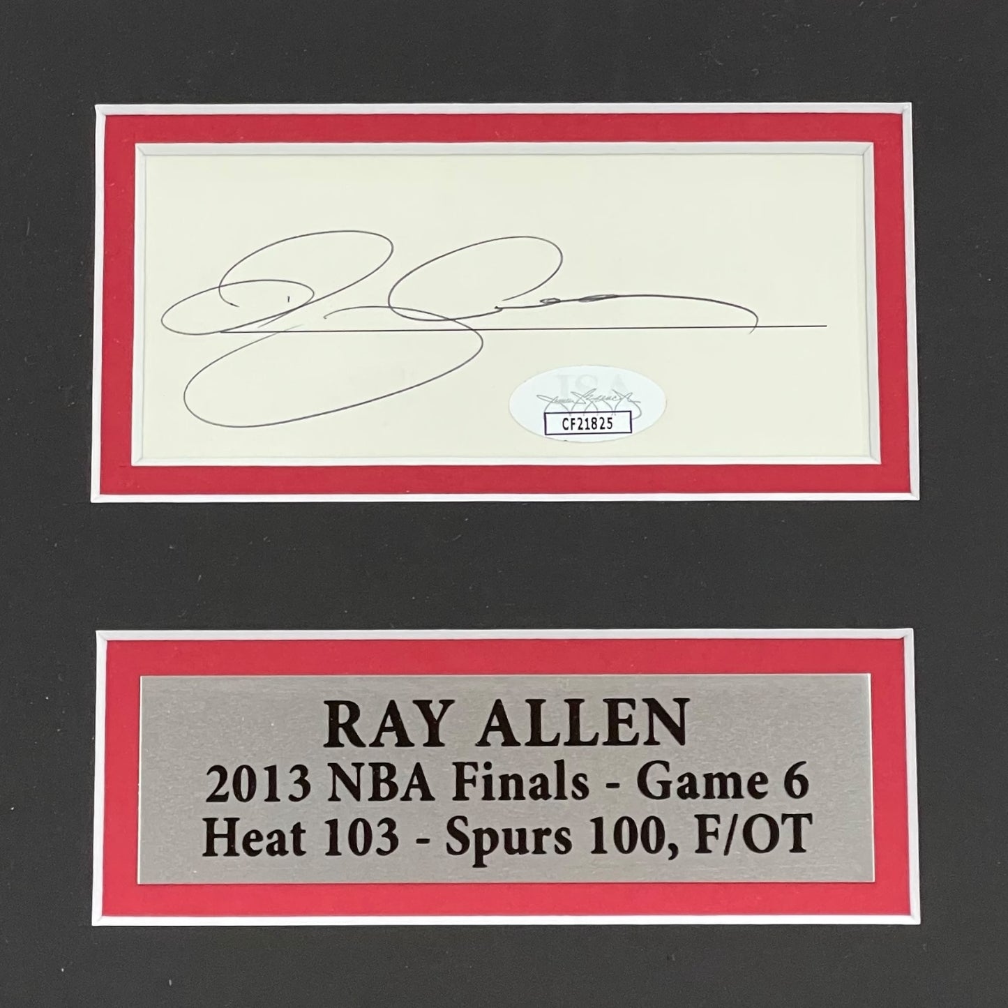 Ray Allen Autographed Miami Heat (Game-Tying Shot) Deluxe Framed 11x14 Piece - JSA