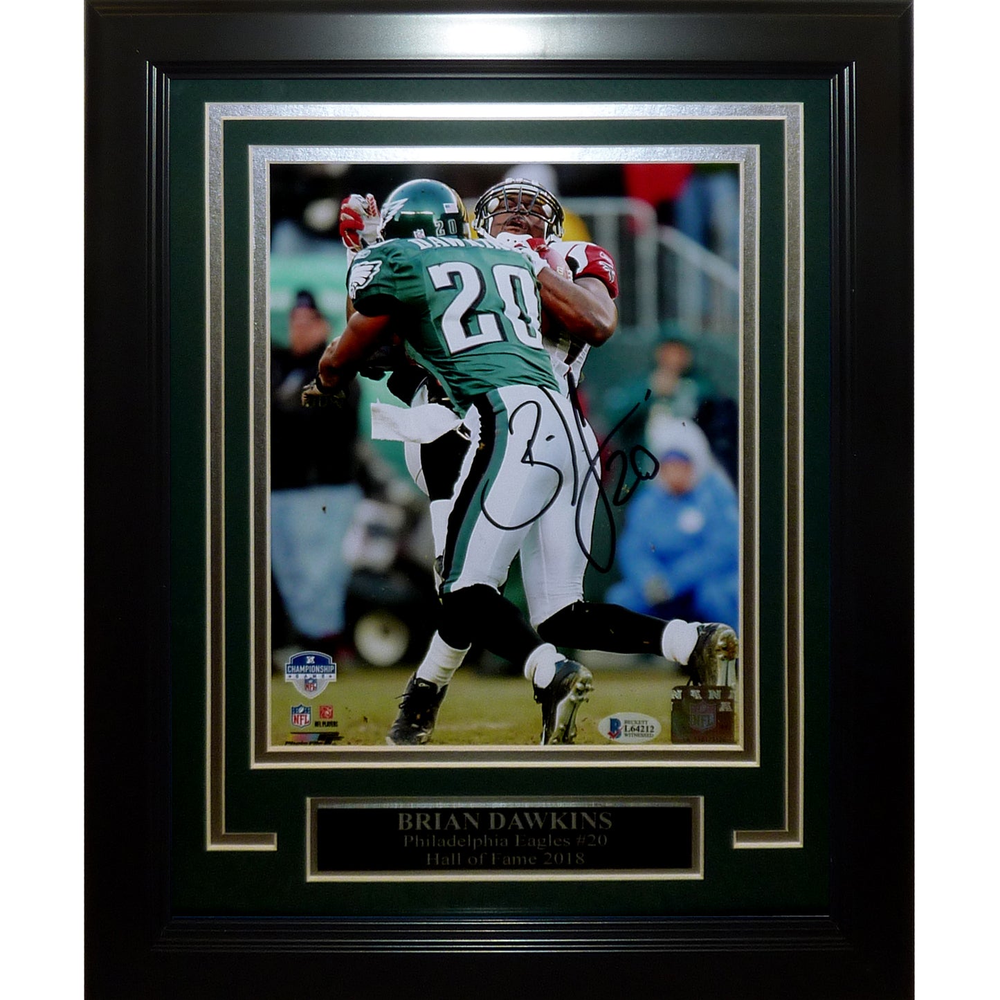 Brian Dawkins Autographed Philadelphia Eagles Framed 8x10 Photo - Beckett