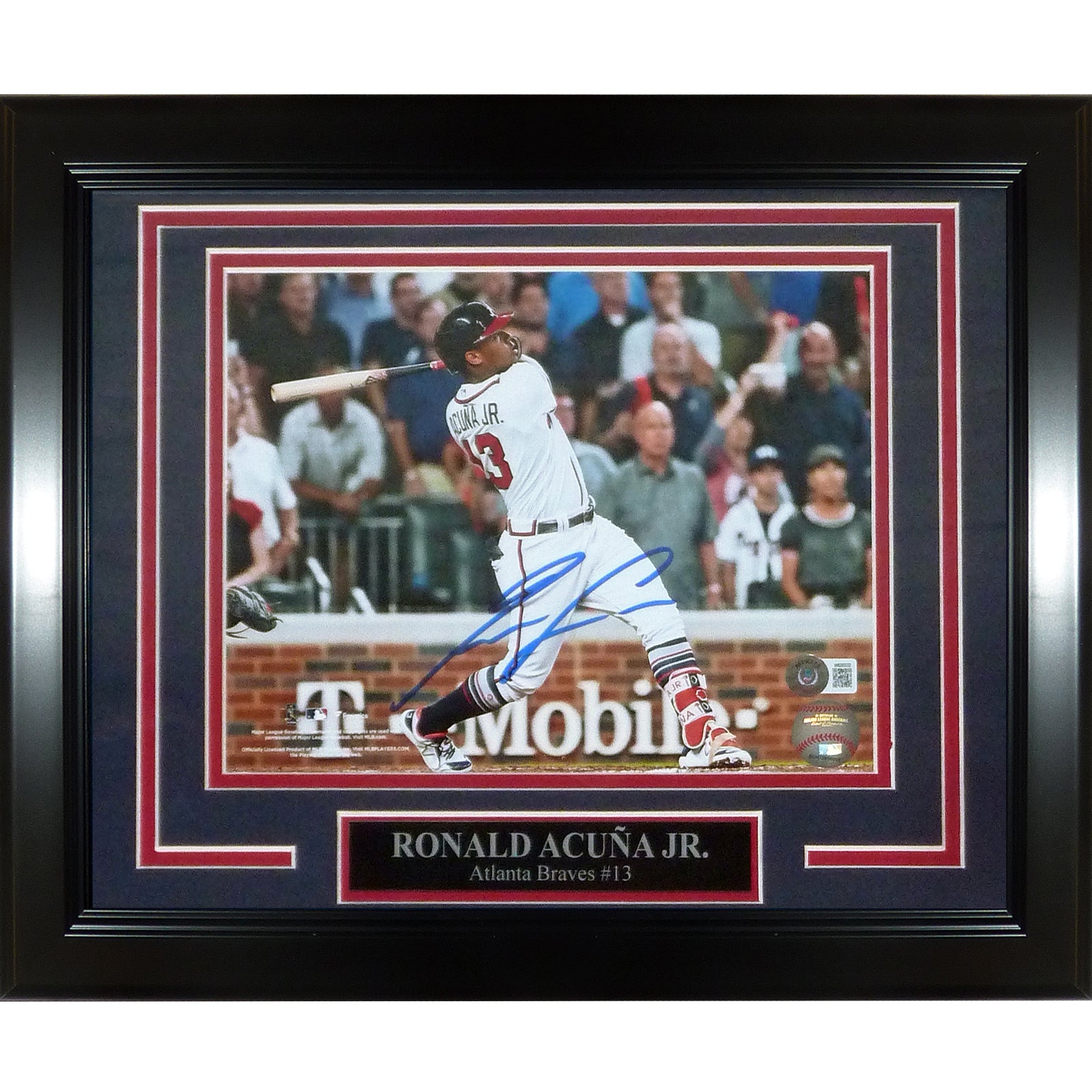 Ronald Acuna Jr. Autographed Atlanta Braves (Batting) Framed 8x10 Photo - Beckett