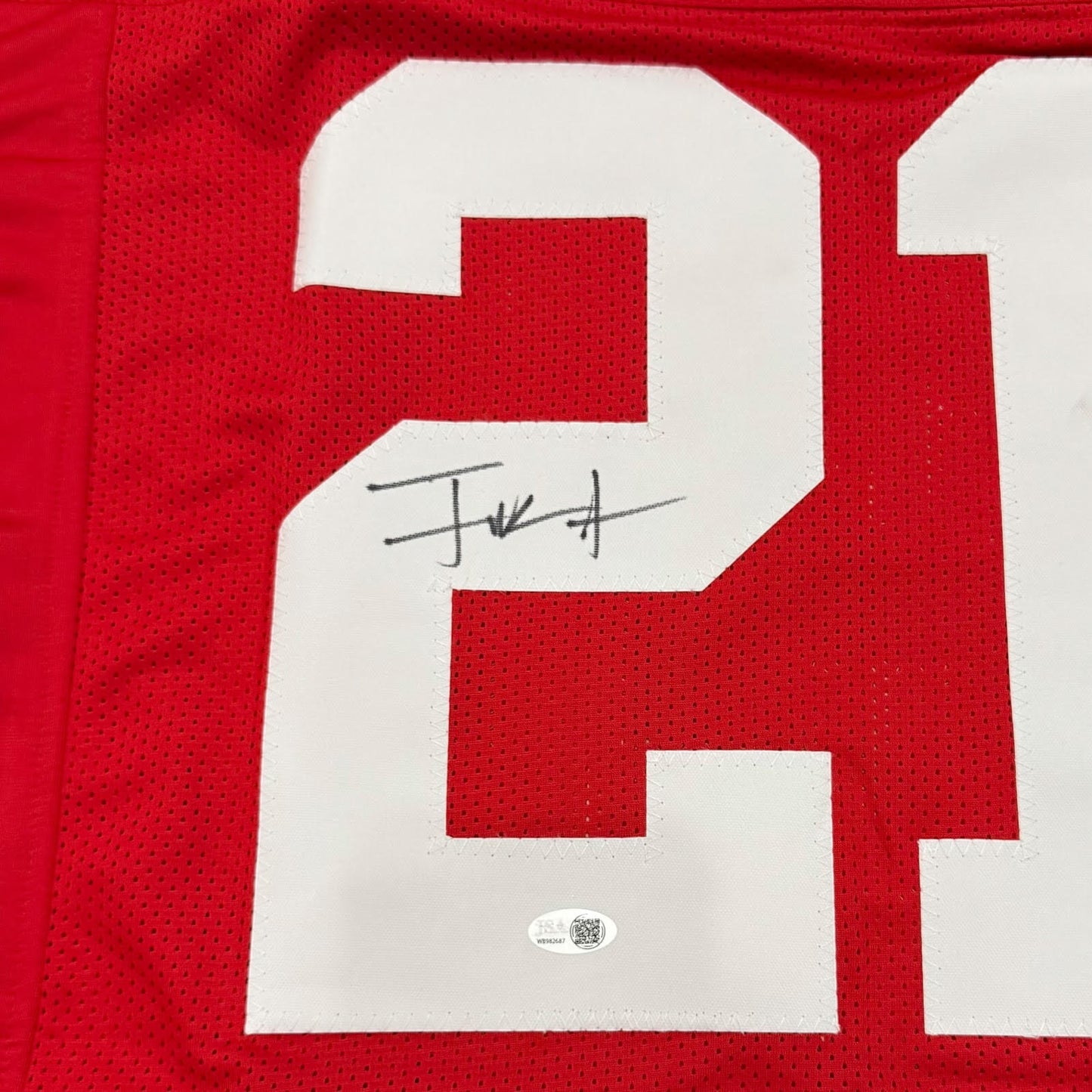 Frank Gore Autographed San Francisco (Red #21) Custom Jersey - JSA