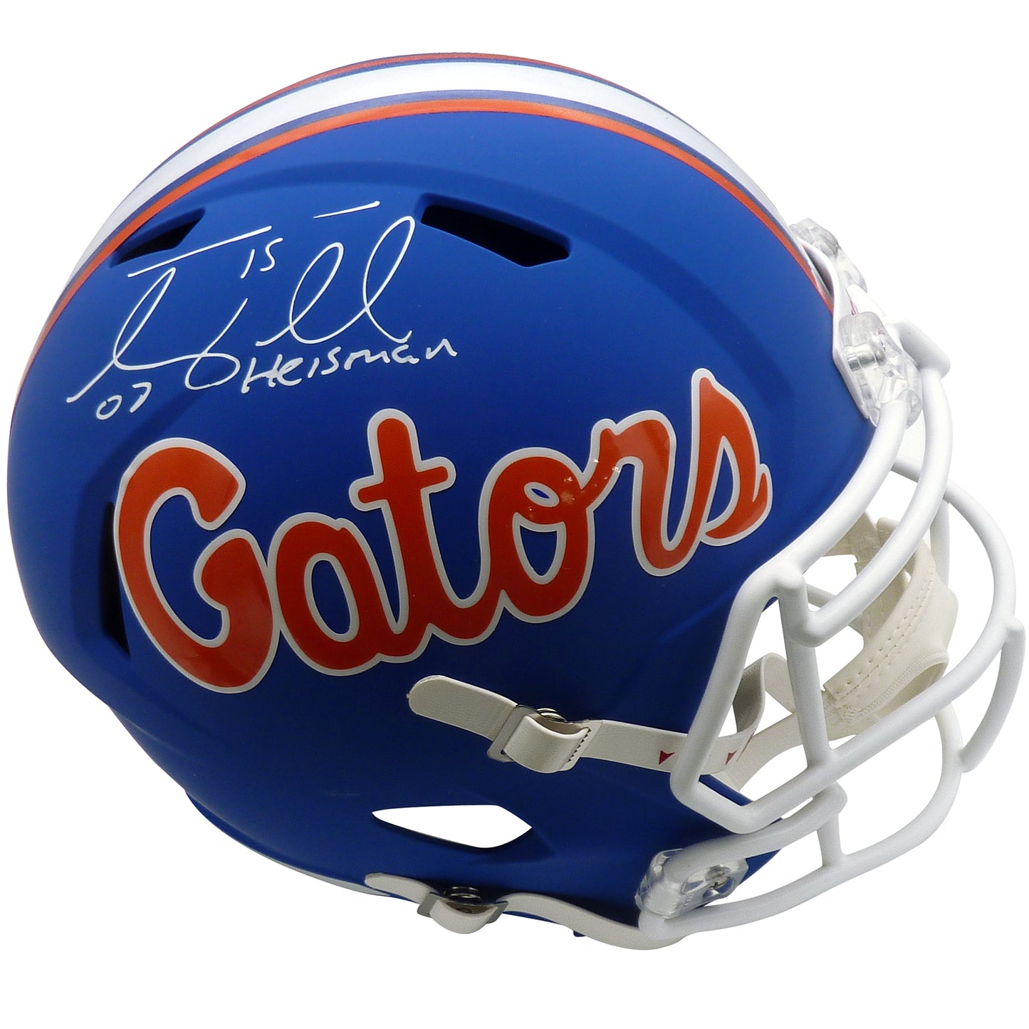Tim Tebow Autographed Florida Gators (Throwback Blue Alternate) Deluxe Full-Size Replica Helmet w/ 07 Heisman - Tebow Holo