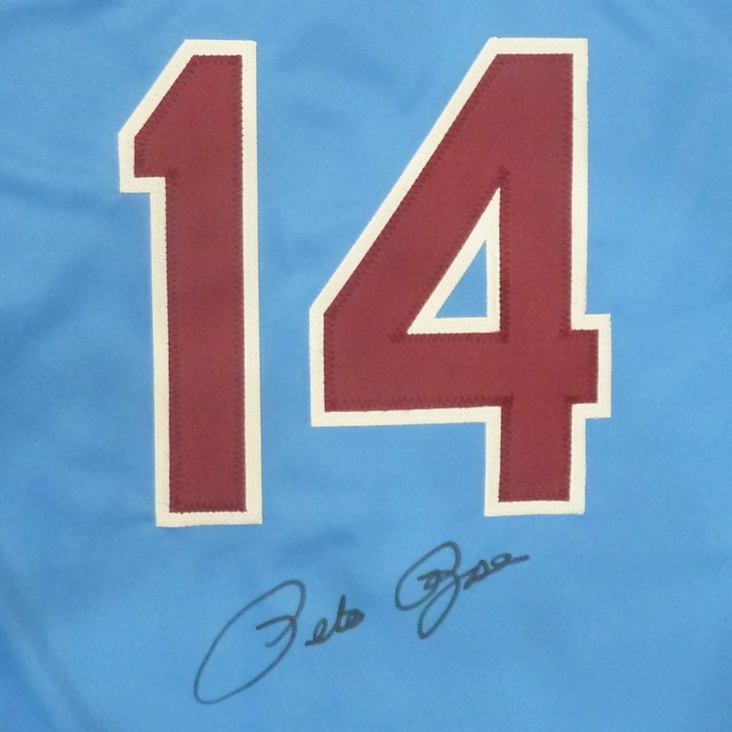 Pete Rose Autographed Philadelphia (Baby Blue #14) Custom Baseball Jersey - JSA