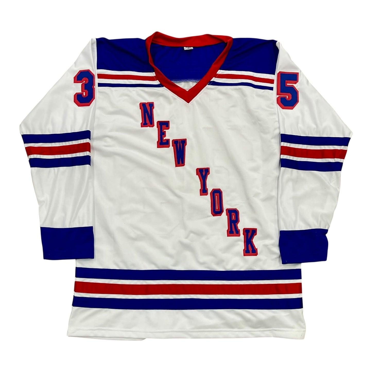 Mike Richter Autographed New York (White #35) Custom Hockey Jersey - JSA