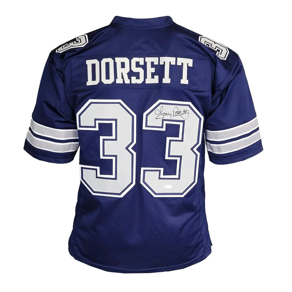 Tony Dorsett Autographed Dallas Cowboys (Blue #33) Custom Jersey