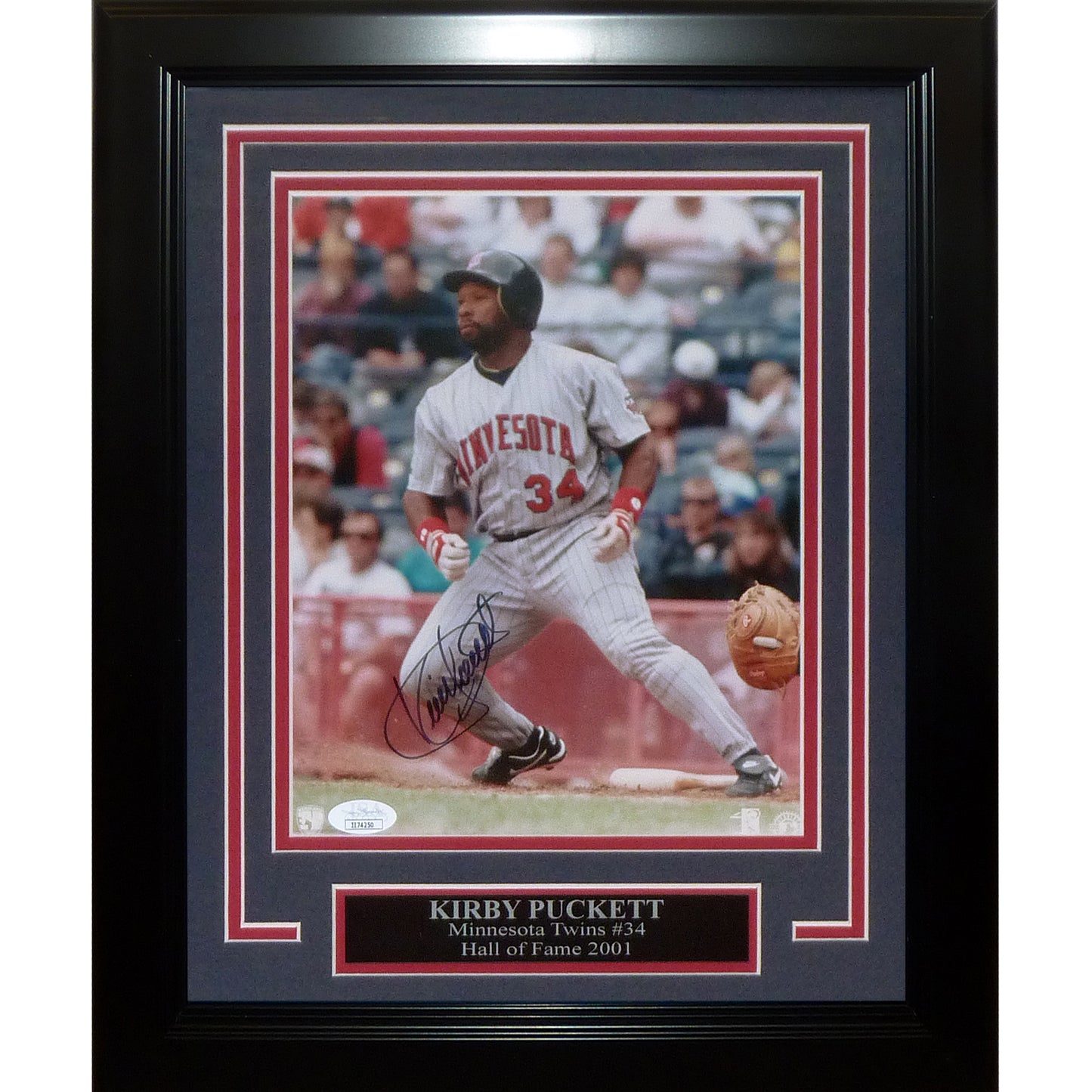 Kirby Puckett Autographed Minnesota Twins Deluxe Framed 8x10 Photo - JSA