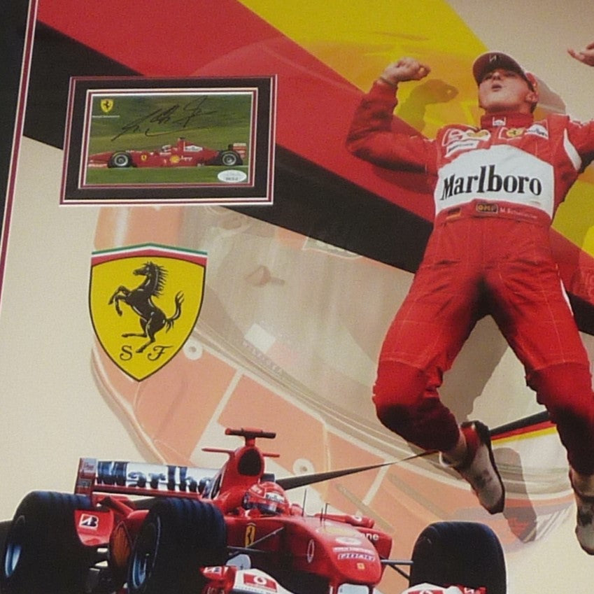 Michael Schumacher Autographed Formula One Deluxe Framed Photo with Signature - JSA