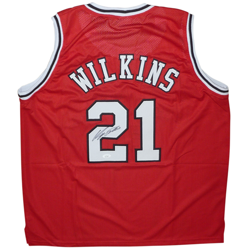Dominique Wilkins Signed Georgia College Red Basketball Jersey (JSA)