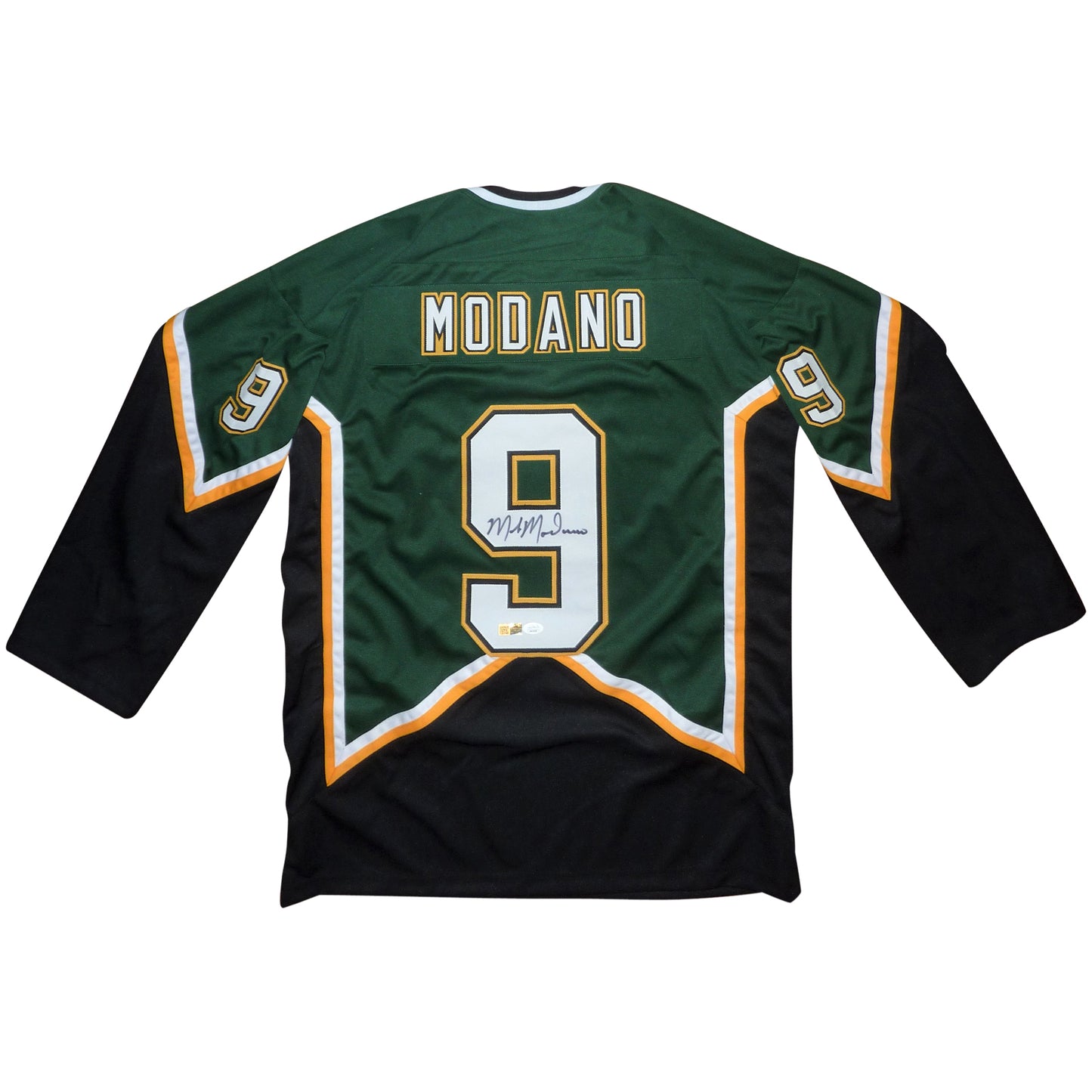 Mike Modano Autographed Dallas Stars (Green #9) Custom Jersey - JSA