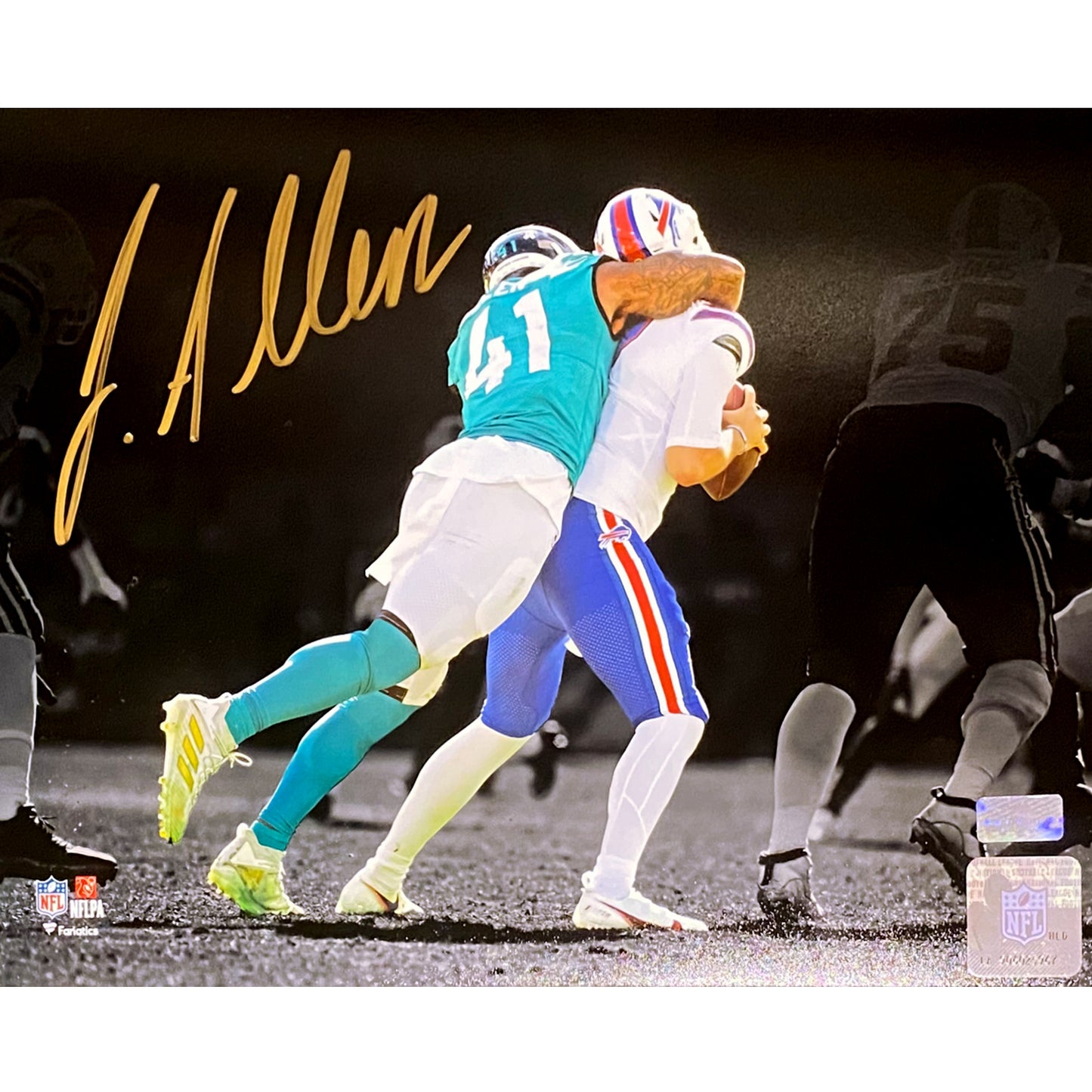 Josh Allen Autographed Jacksonville Jaguars (Spotlight Sack) 8x10 Photo