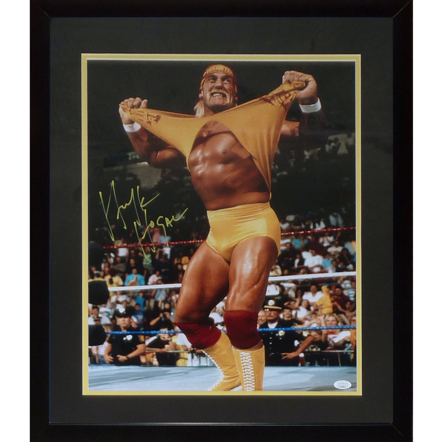 Hulk Hogan Autographed Wrestling (Ripping Shirt) Deluxe Framed 16x20 Photo - JSA