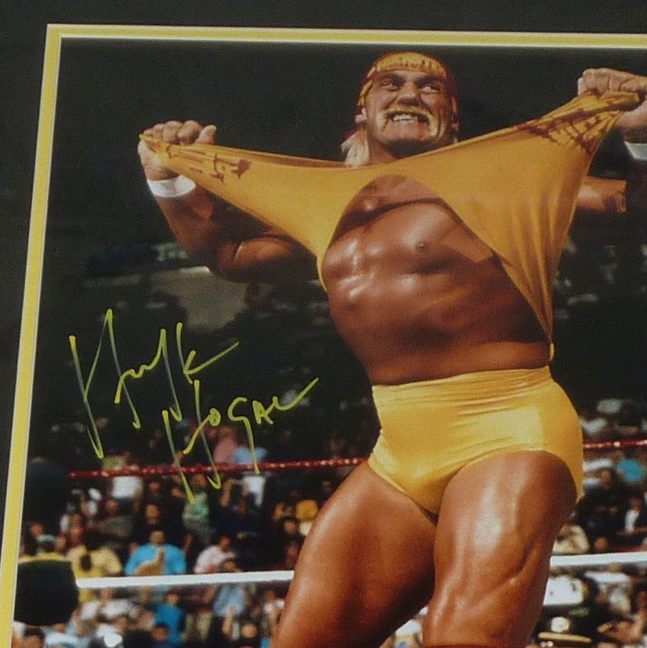 Hulk Hogan Autographed Wrestling (Ripping Shirt) Deluxe Framed 16x20 Photo - JSA