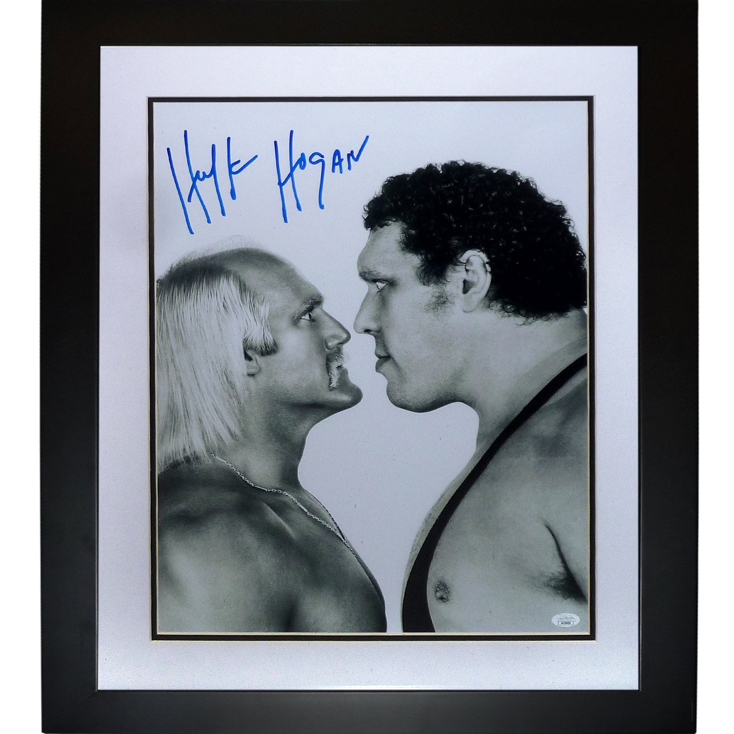 Hulk Hogan Autographed Wrestling (Wrestlemania III vs Andre The Giant) Deluxe Framed 16x20 Photo - JSA
