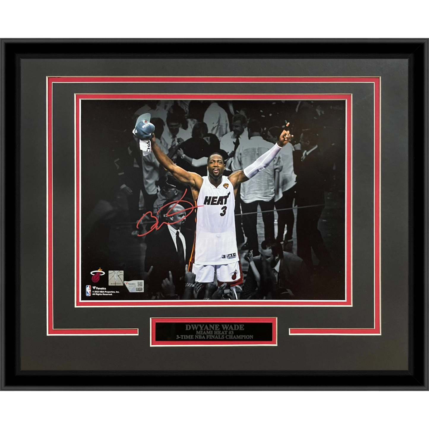 Dwyane Wade Autographed Miami Heat (Spotlight Celebration) Deluxe Framed 11x14 Photo - Fanatics