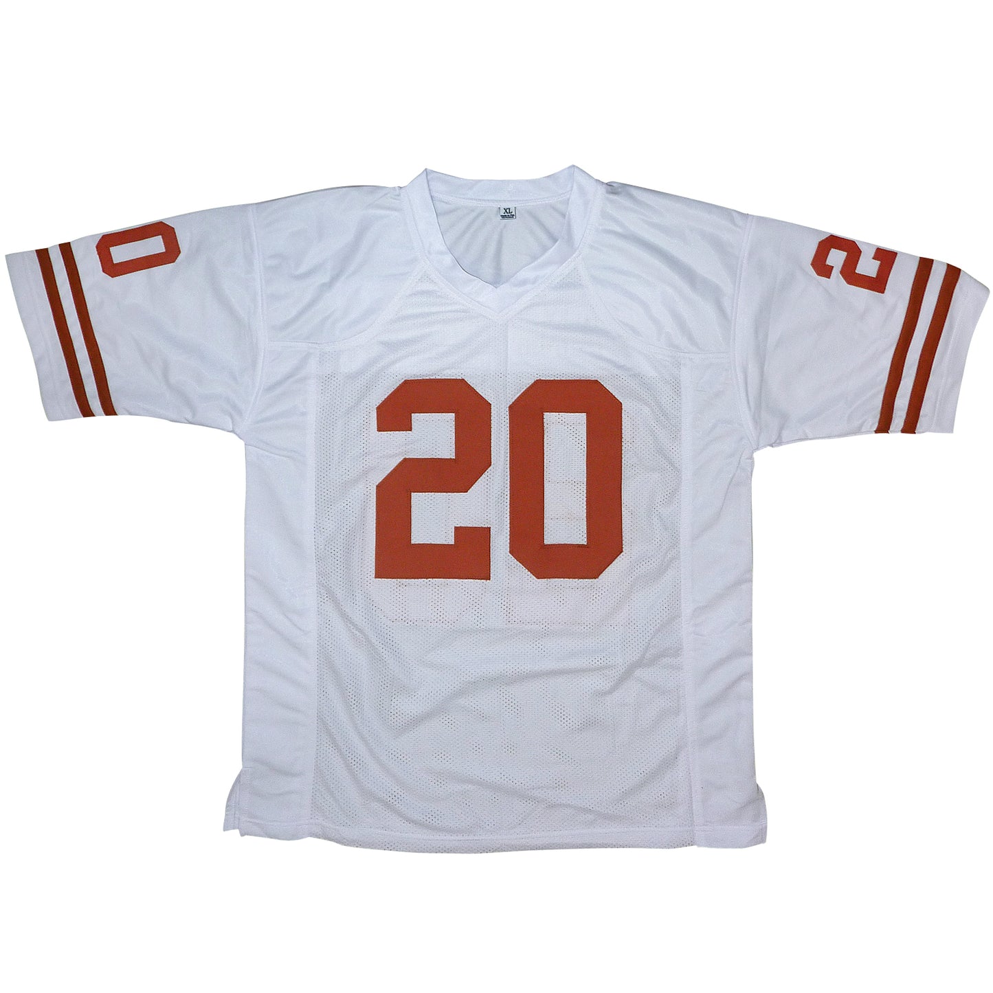 Earl Campbell Autographed Texas Longhorns (White #20) Custom Jersey w/ HT 77 - JSA