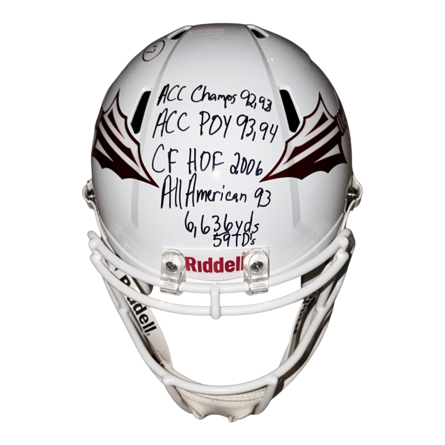 Charlie Ward Autographed Florida State (WHITE Alternate) Full-Size Replica with Stats - JSA