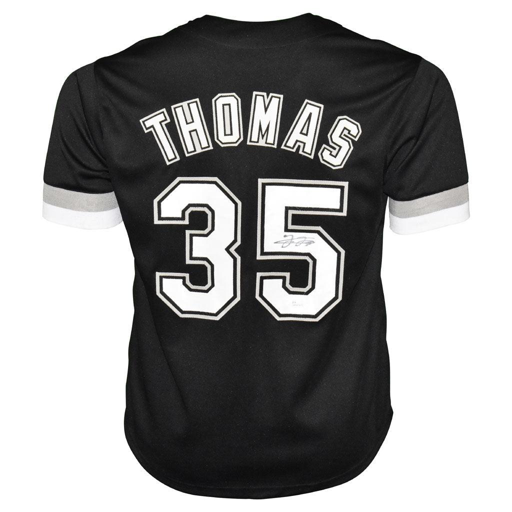 Frank Thomas Autographed Chicago (Black #35) Custom Jersey – JSA