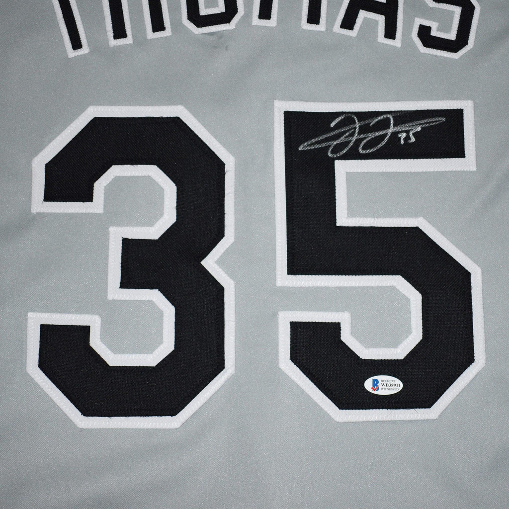 Frank Thomas Autographed Chicago (Grey #35) Custom Jersey - JSA