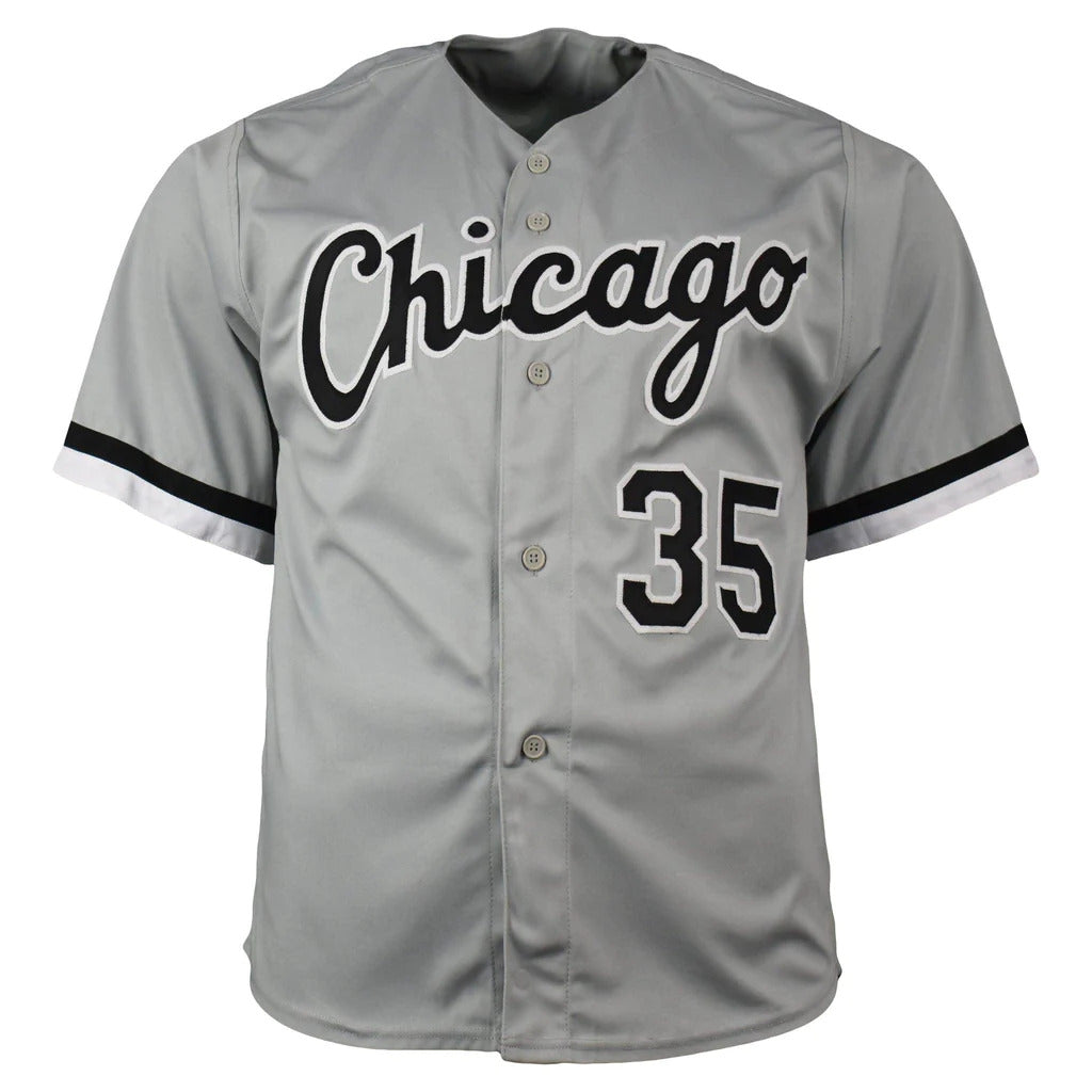 Frank Thomas Autographed Chicago (Grey #35) Custom Jersey - Beckett