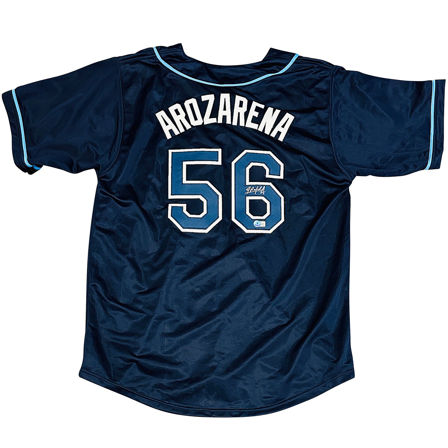Randy Arozarena Autographed Tampa Bay (Navy Blue #56) Custom Jersey - JSA