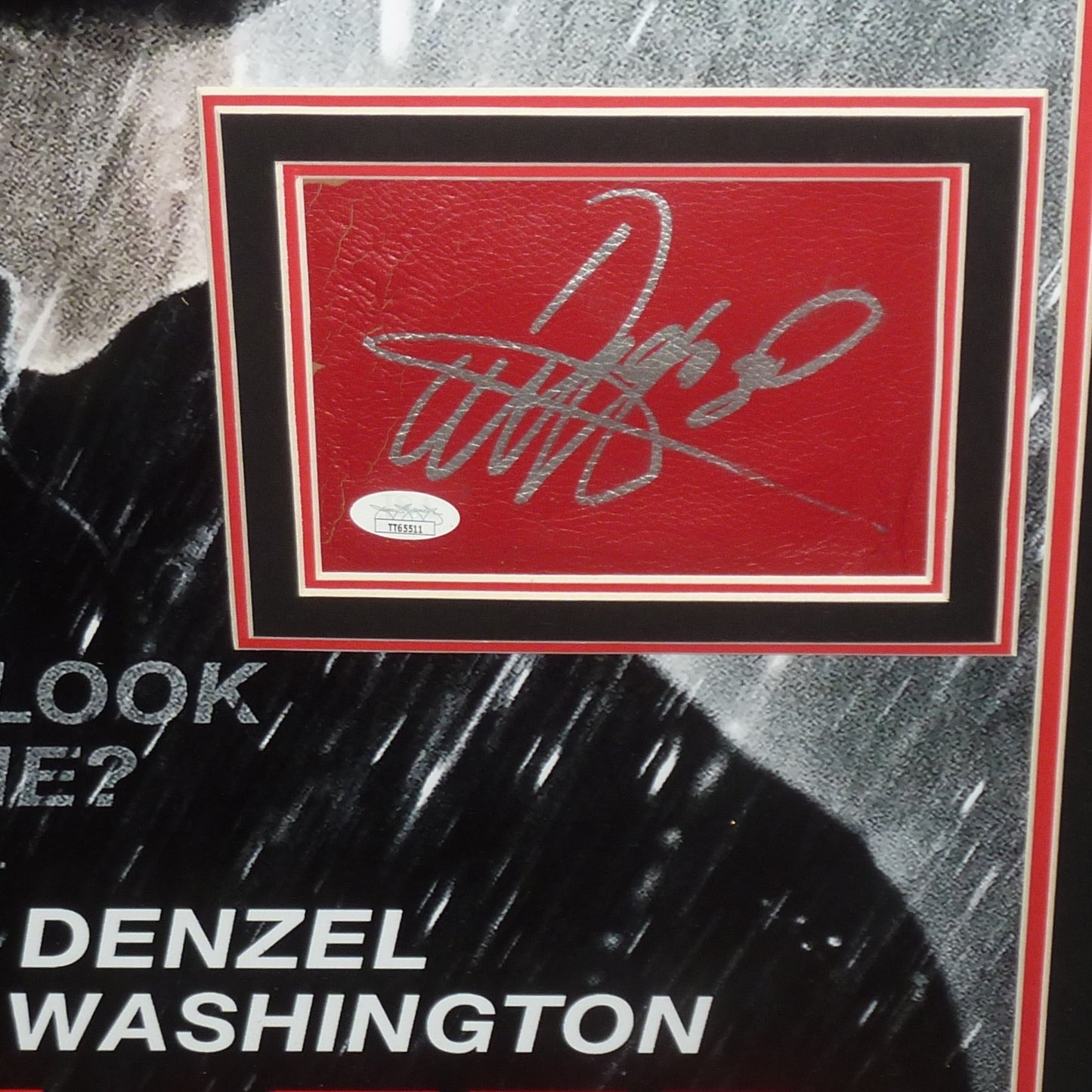 The Equalizer Full-Size Movie Poster Deluxe Framed with Denzel Washington Autograph - JSA