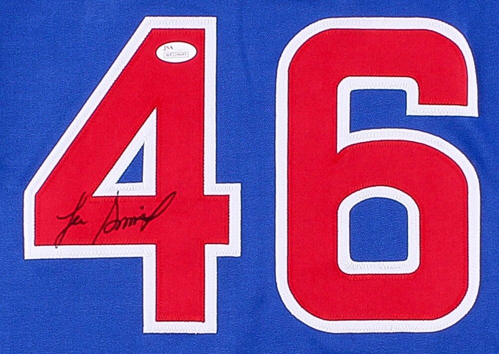 Lee Smith Autographed Chicago (Blue #46) Custom Jersey - BAS
