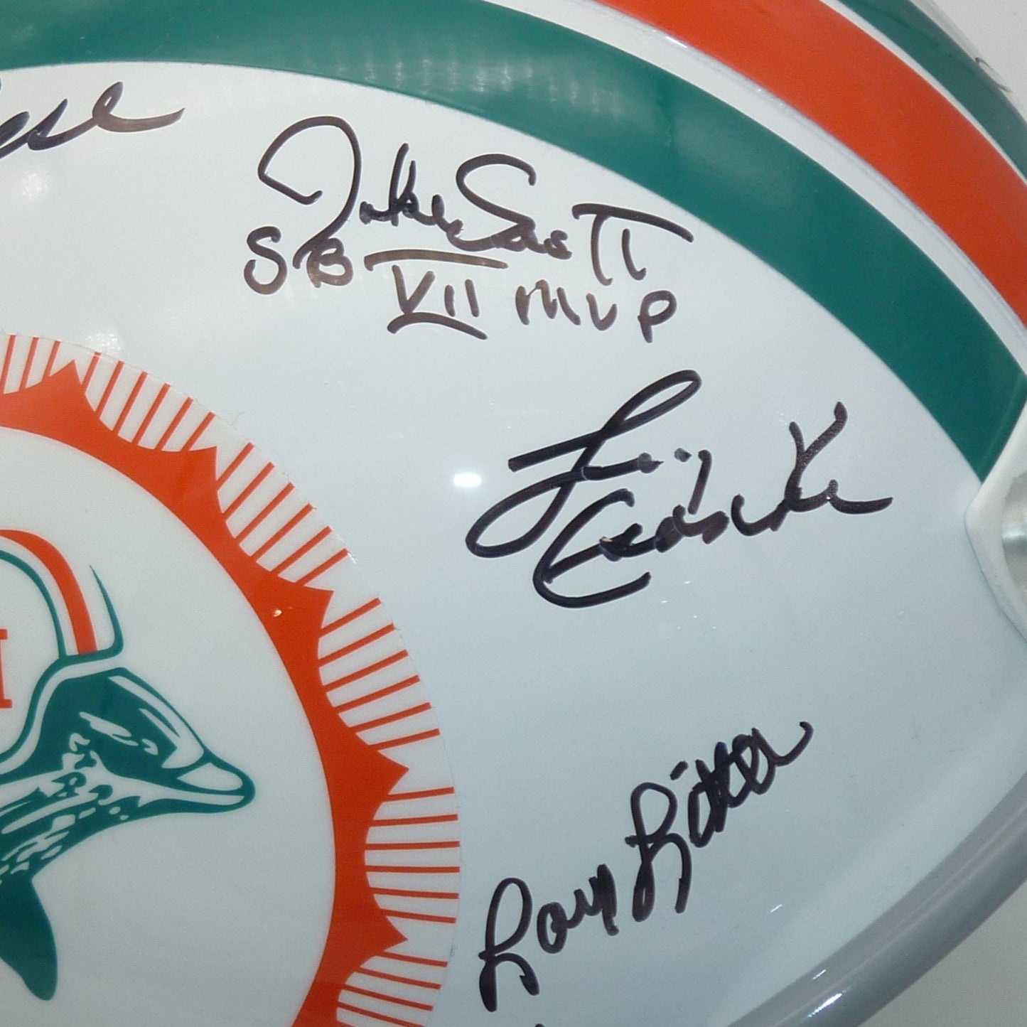 1972 Miami Dolphins Autographed (Throwback) Full-Size Replica Helmet - 22 Signatures - BAS LOA