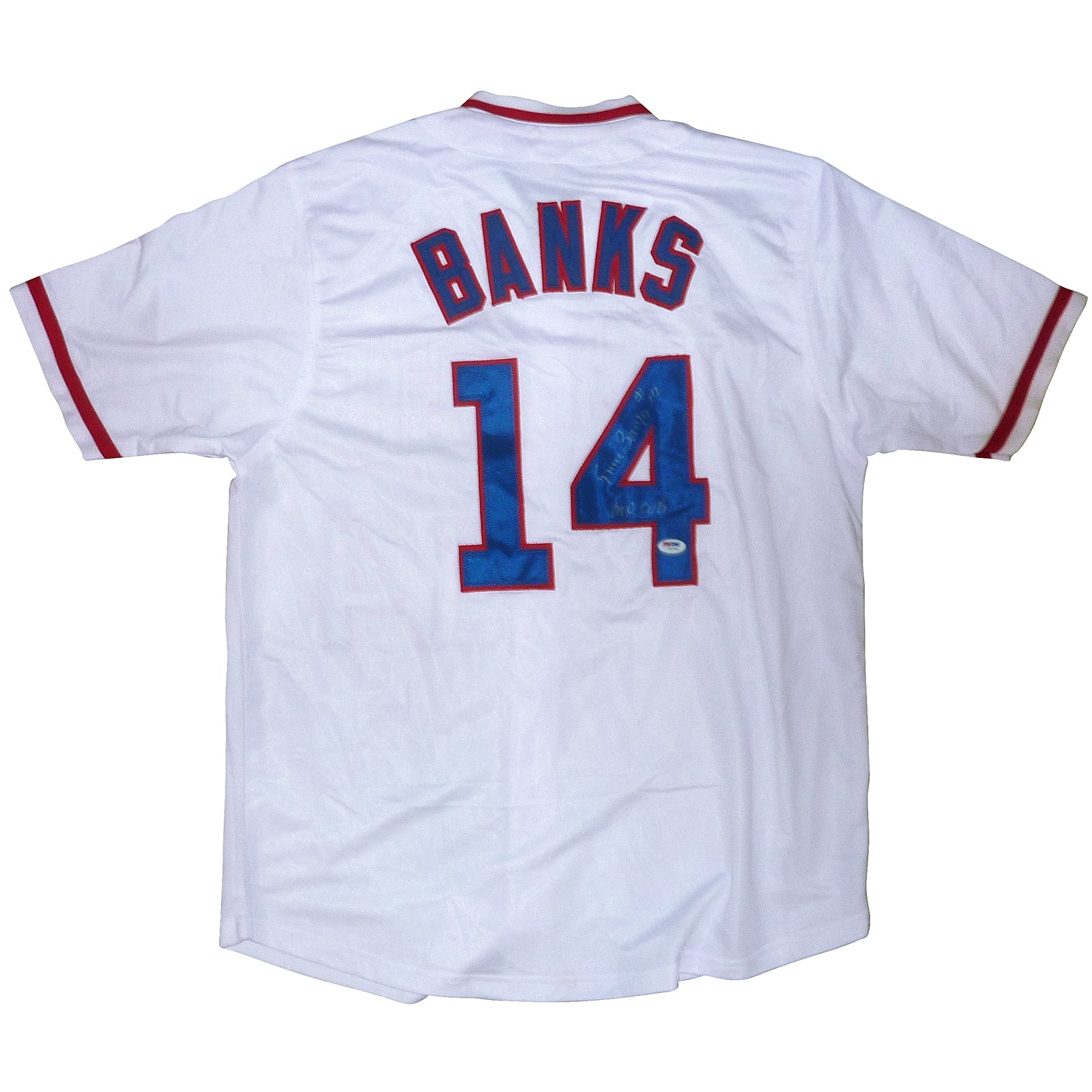 Ernie Banks Autographed Chicago Cubs (White #14) Jersey – PSADNA