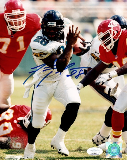 Fred Taylor Autographed Jacksonville Jaguars (White Jersey) 8x10 Photo