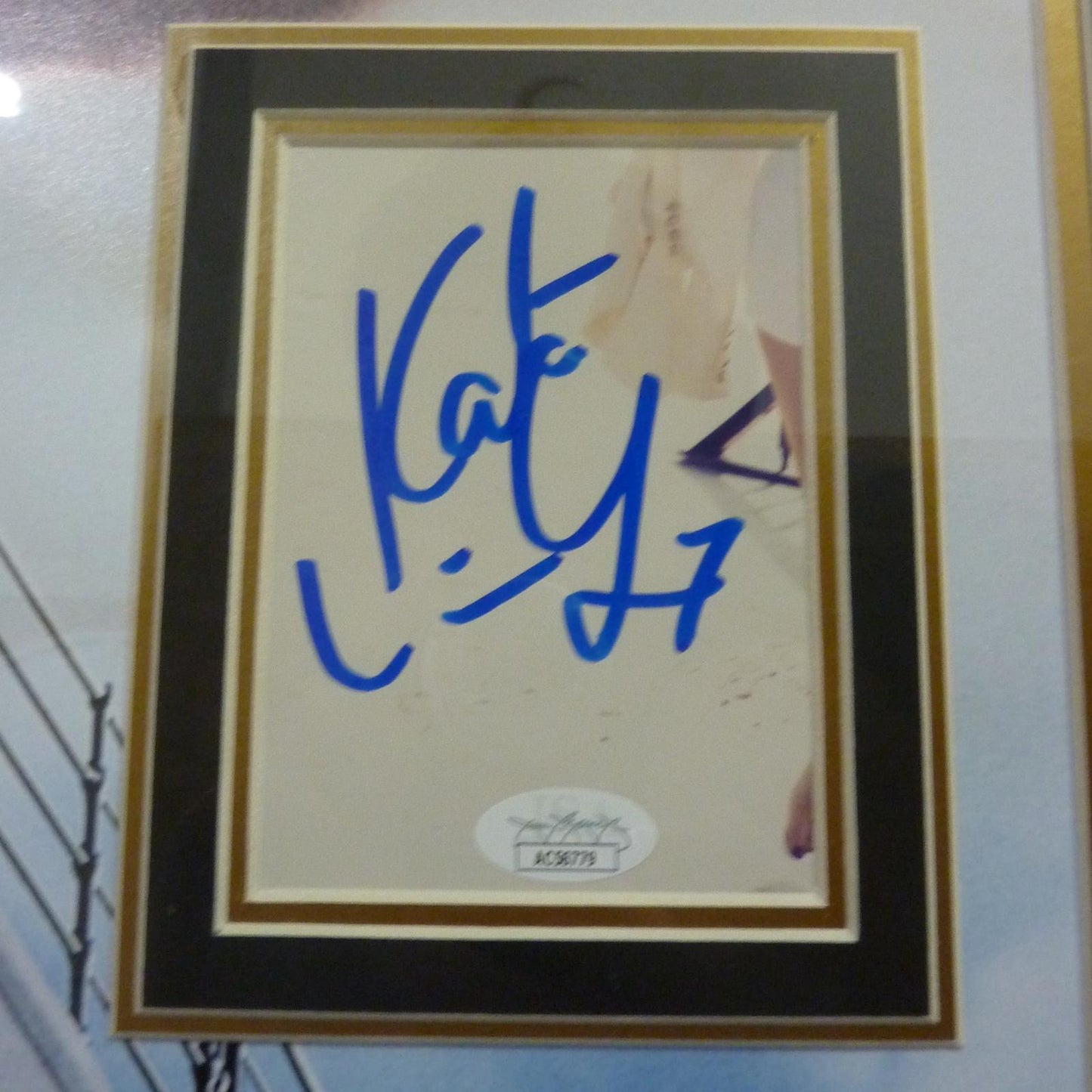 Titanic Full-Size Movie Poster Deluxe Framed with Leonardo DiCaprio And Kate Winslett Autograph - JSA