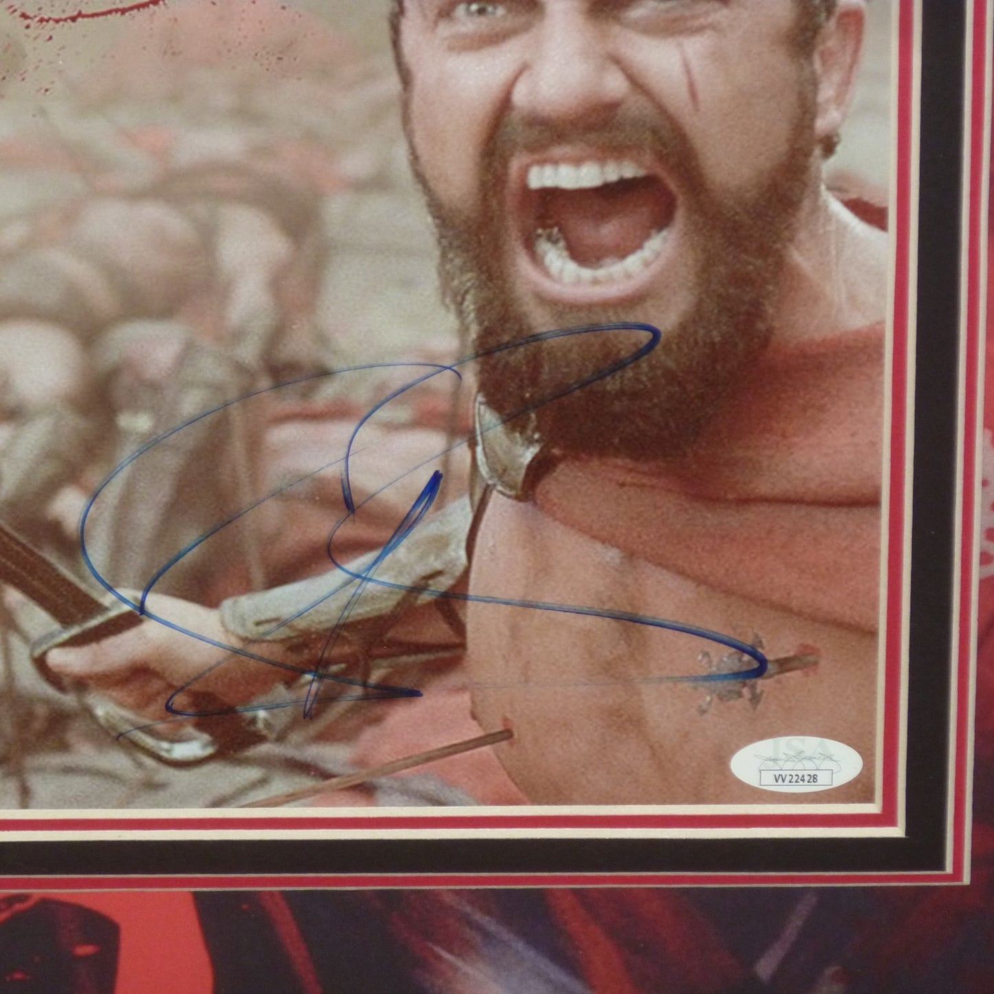 300 Full-Size Movie Poster Deluxe Framed with Gerard Butler Autograph - JSA