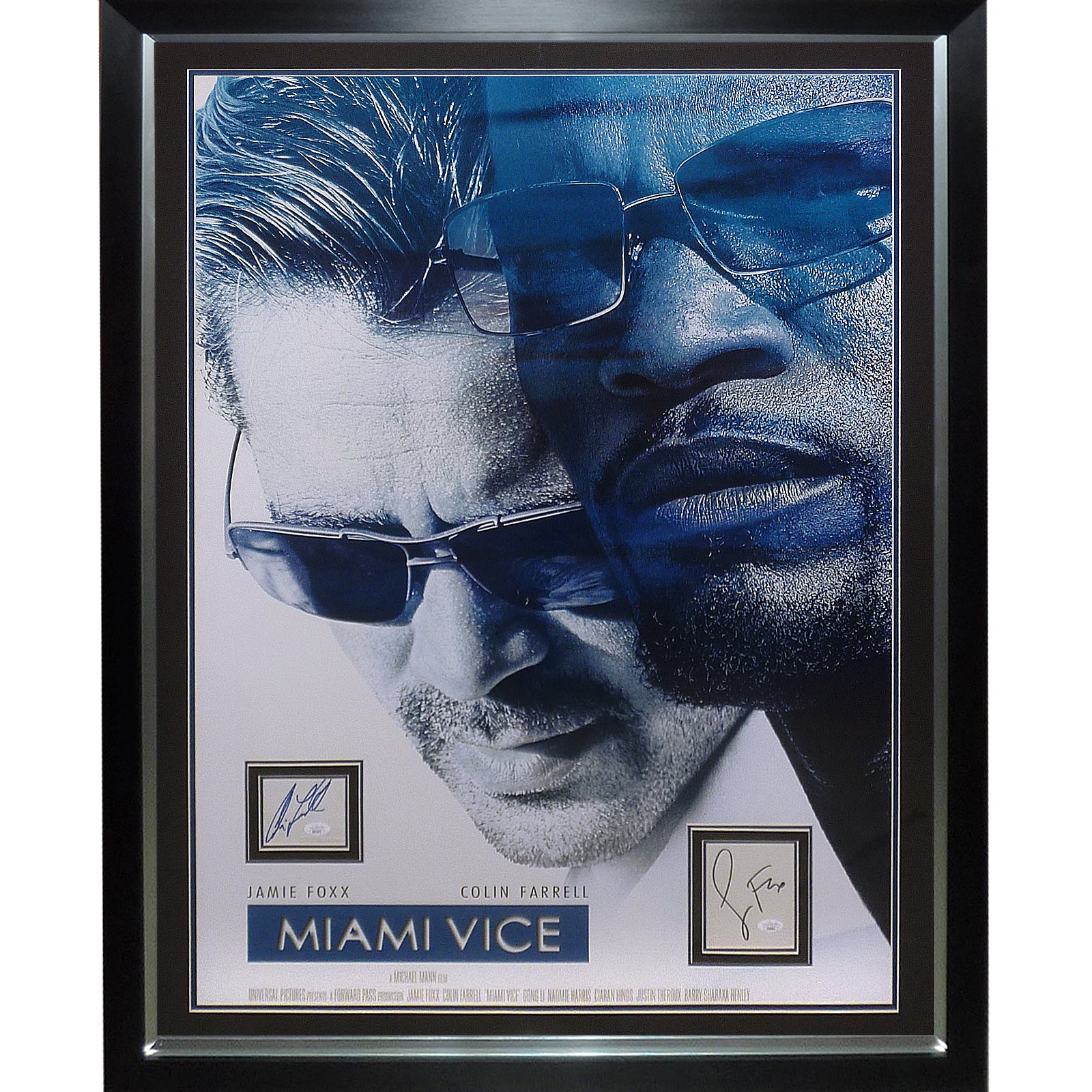 Miami Vice (2006) Full-Size Movie Poster Deluxe Framed with Colin Farrell And Jamie Foxx Autographs - JSA