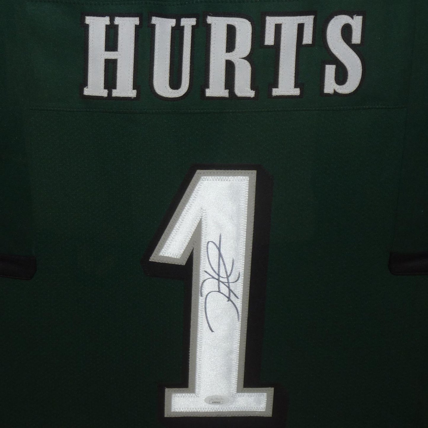 Jalen Hurts Autographed Philadelphia Eagles (Green #1) Deluxe Framed Jersey - JSA