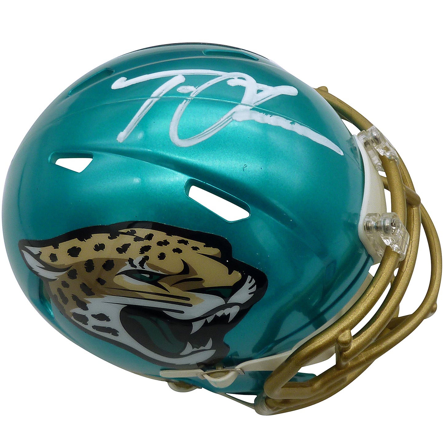 Trevor Lawrence Autographed Jacksonville Jaguars (FLASH Alternate) Mini Helmet - Fanatics