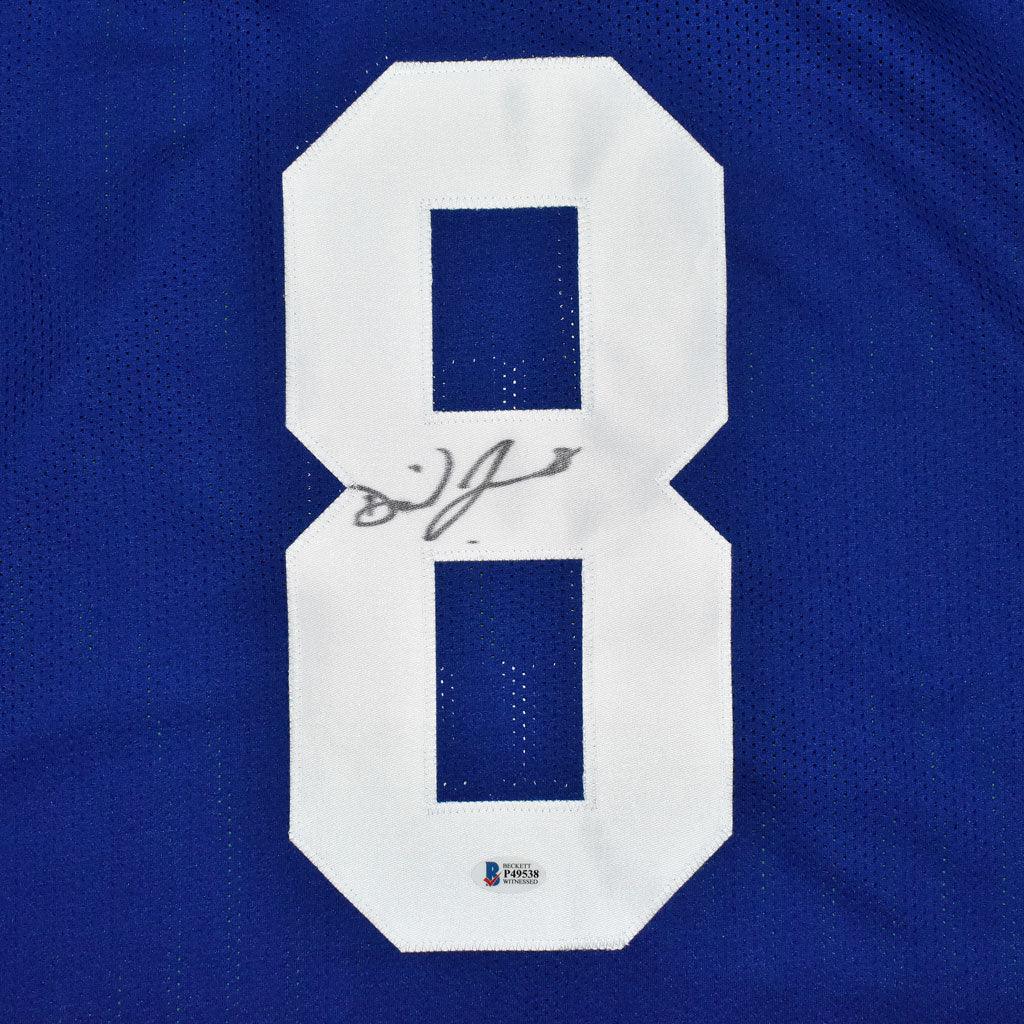 Daniel Jones Autographed New York (Blue #8) Custom Jersey – JSA