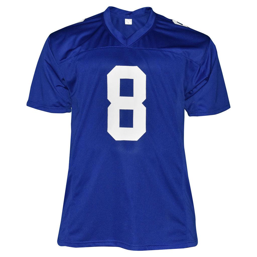 Daniel Jones Autographed New York (Blue #8) Custom Jersey – JSA