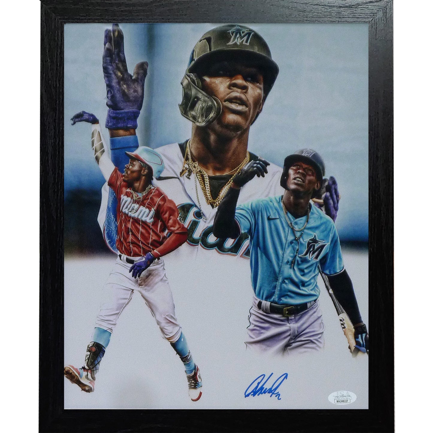 Jazz Chisholm Autographed Miami Marlins (Collage) Framed 11x14 Photo – JSA