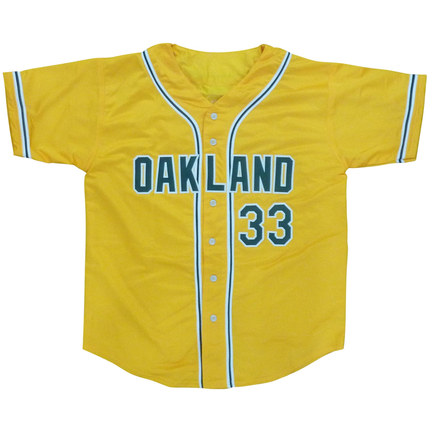 Jose Canseco Autographed Oakland (Yellow #33) Custom Jersey- JSA