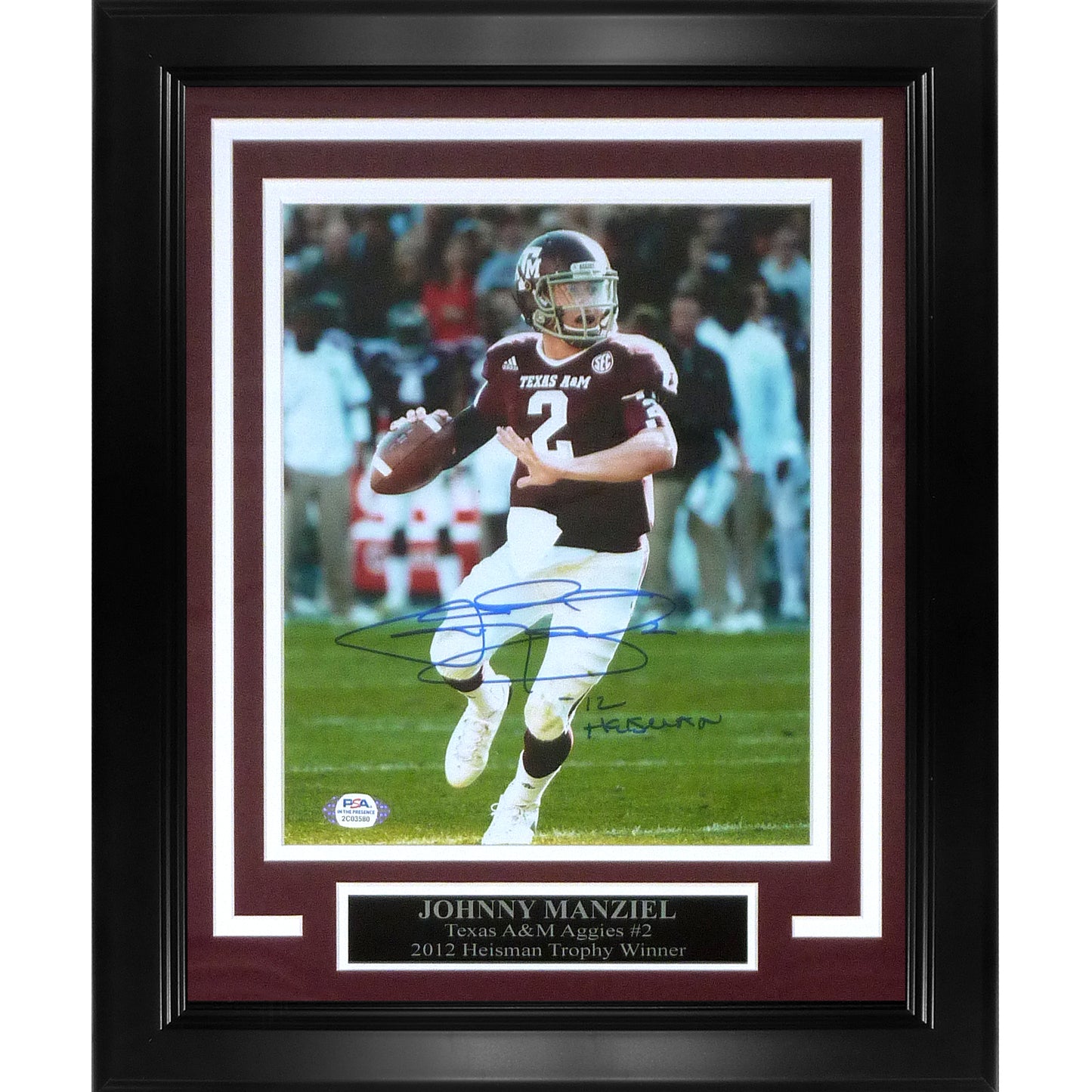 Johnny Manziel Autographed Texas A&M Aggies Deluxe Framed 8x10 Photo - PSA