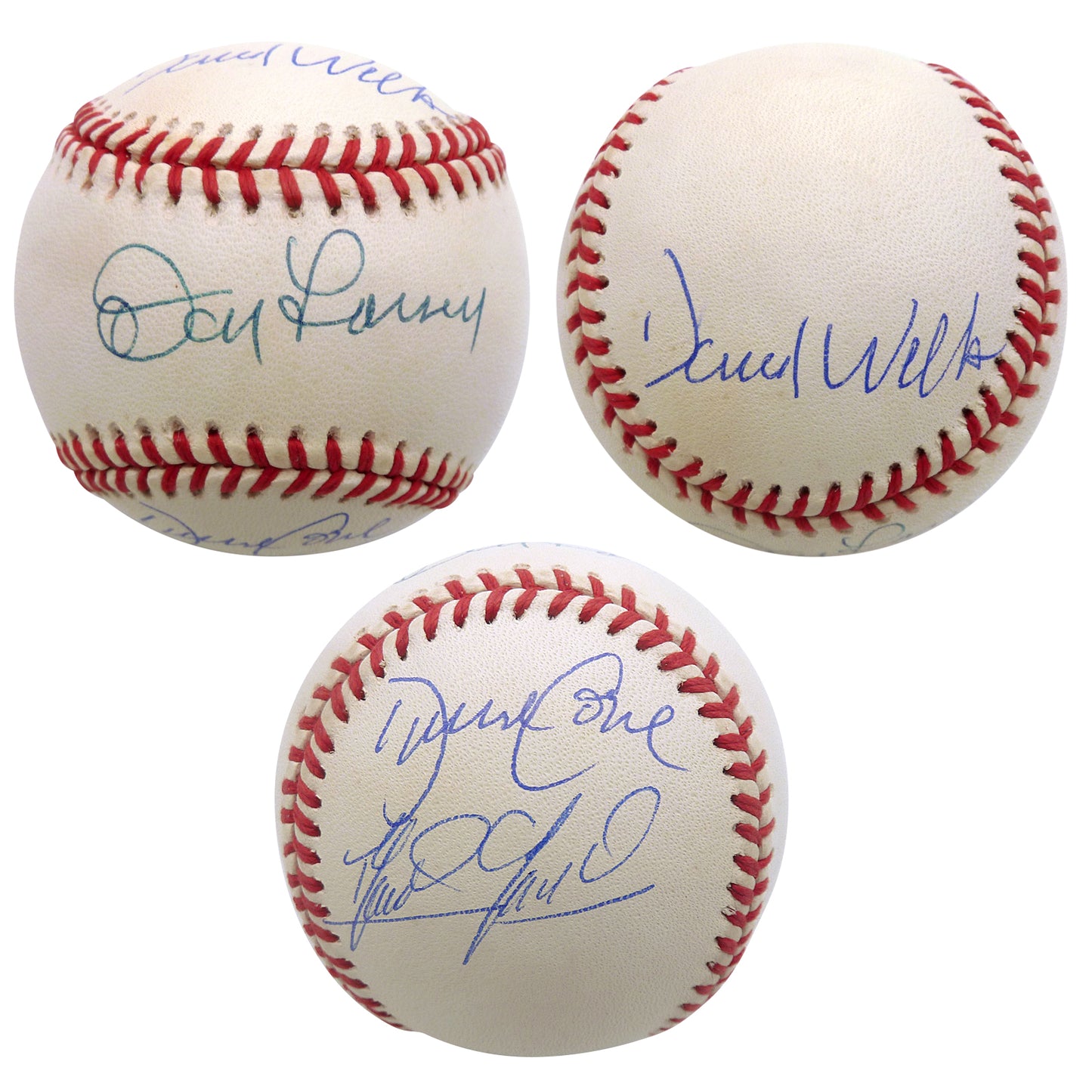 Don Larsen, David Cone, David Wells And Domingo German Autographed OAL Baseball - JSA