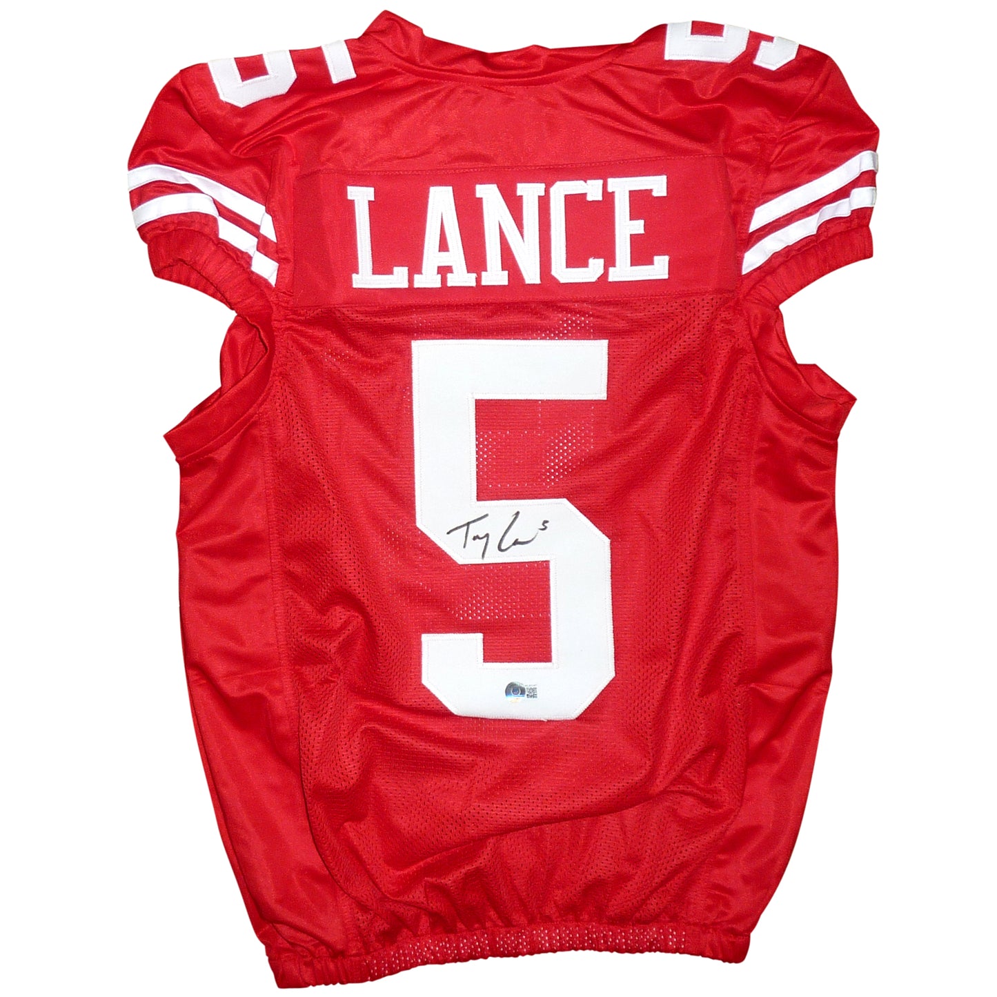 Trey Lance Autographed San Francisco (Red #5) Custom Jersey - Beckett