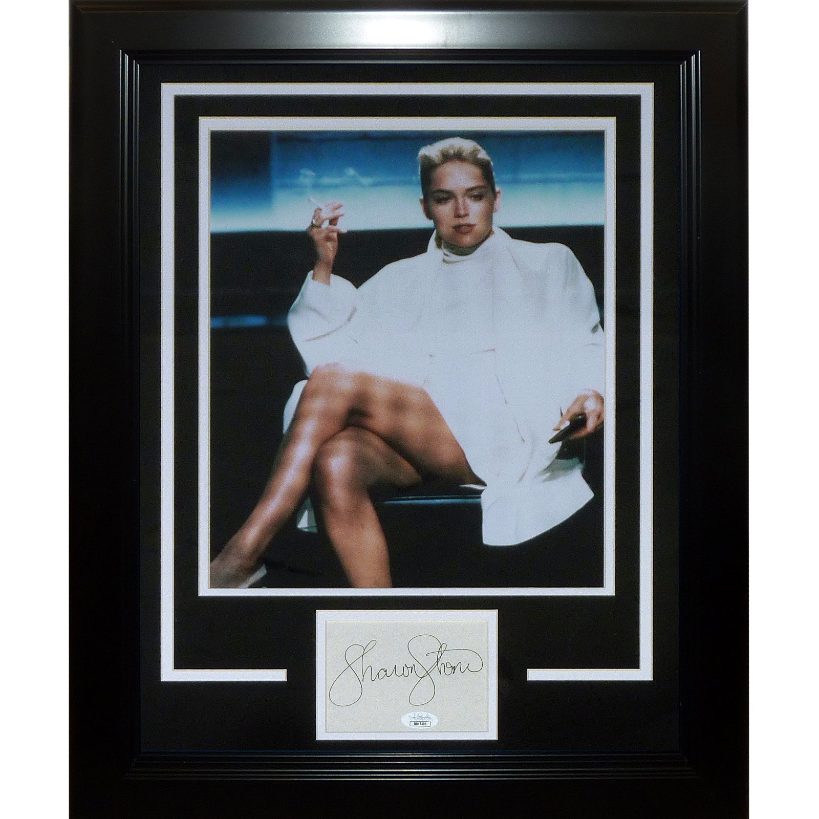 Sharon Stone Autographed “Basic Instinct” 11x14 Photo Deluxe Framed with Signature – JSA