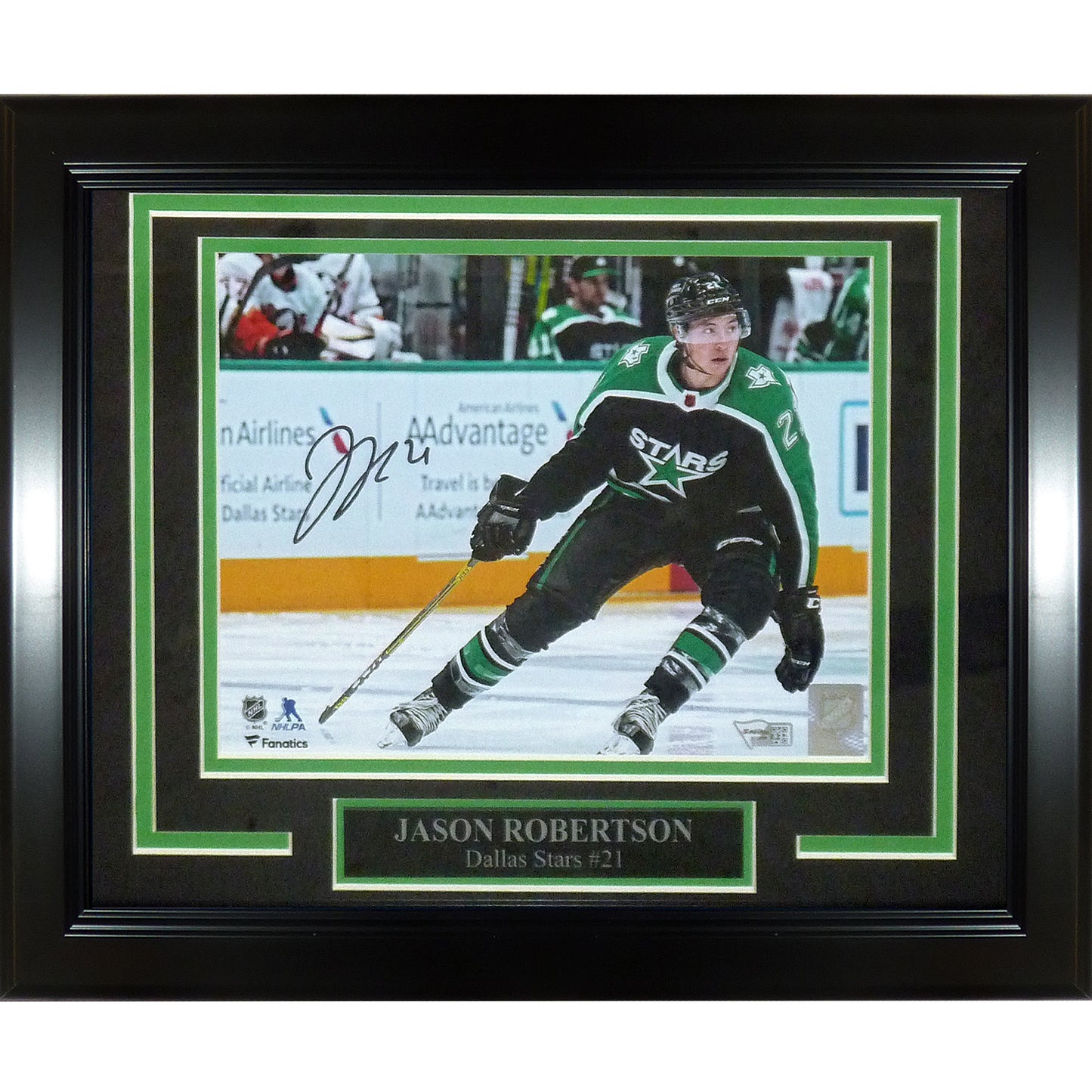 Jason Robertson Autographed Dallas Stars (Reverse Retro) Deluxe Framed 8x10 Photo - Fanatics