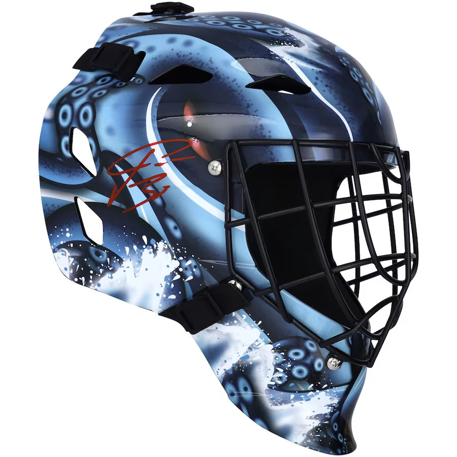 Philipp Grubauer Autographed Seattle Kraken Full-Size Franklin Goalie Mask - Fanatics