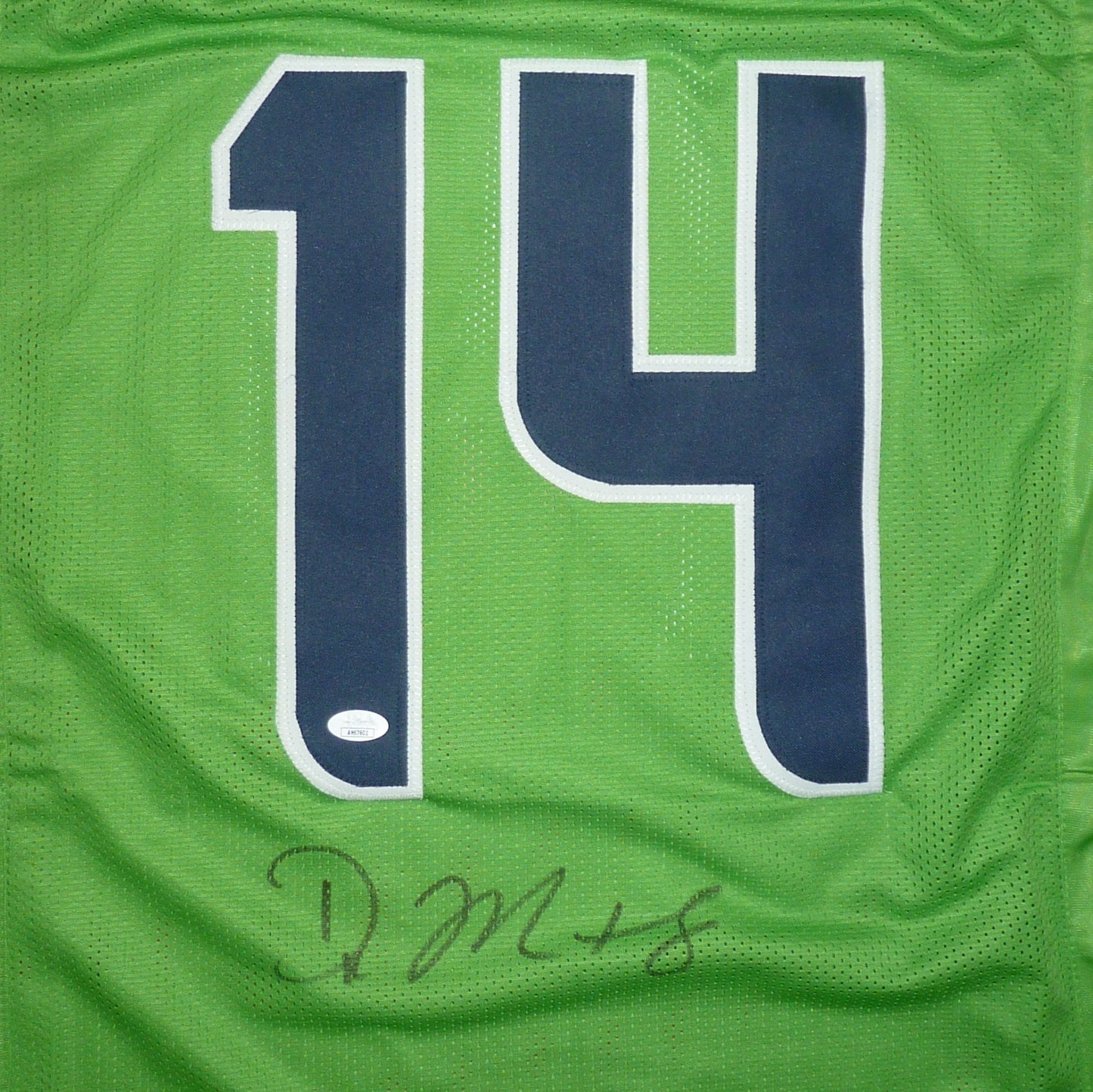DK Metcalf Autographed Seattle (Neon Green #14) Custom Jersey - Beckett
