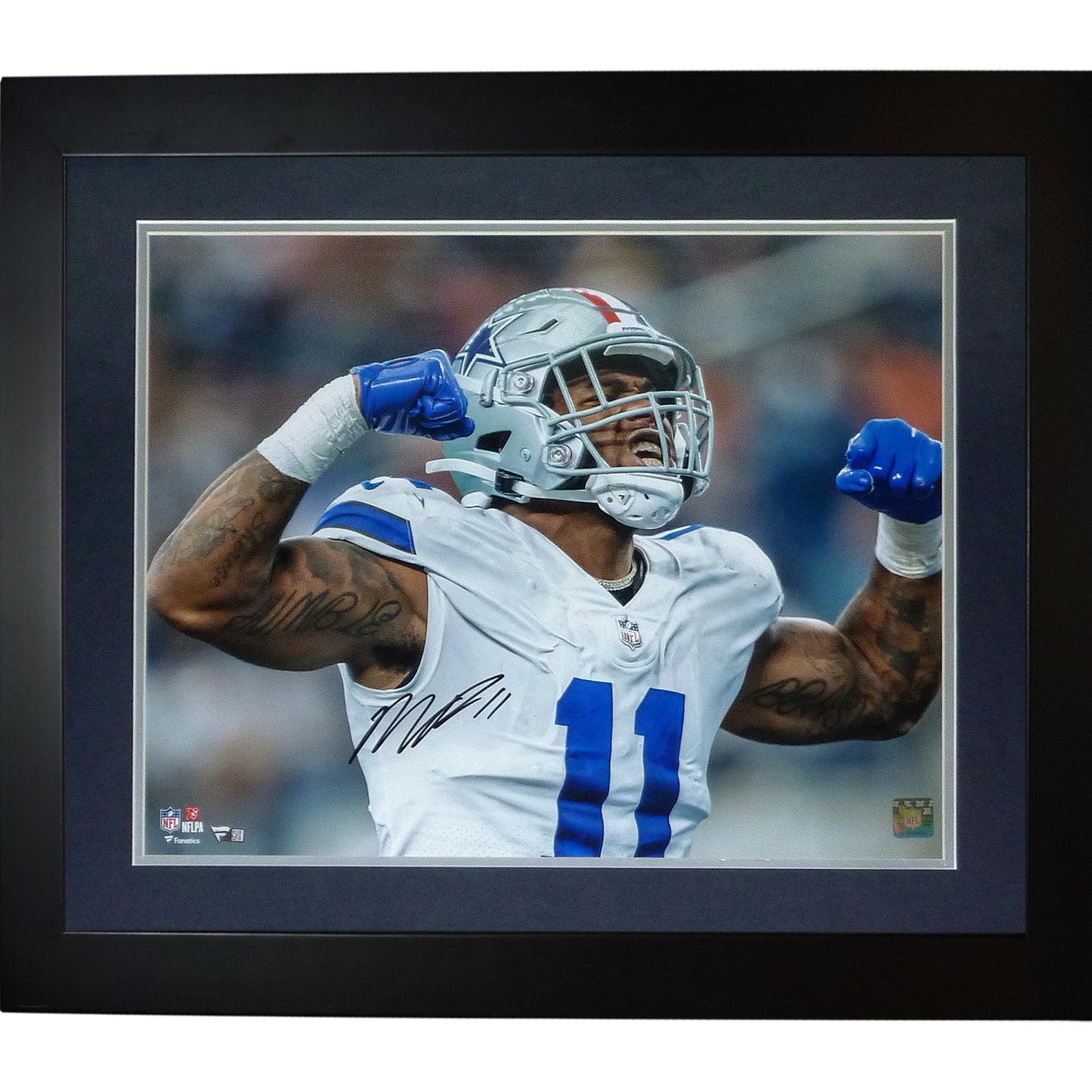 Micah Parsons Autographed Dallas Cowboys (Horiz Flex) Deluxe Framed 16x20 Photo Fanatics