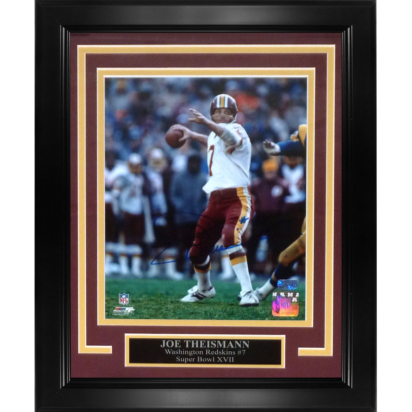 Joe Theismann Autographed Washington Football Team Deluxe Framed 8x10 Photo - JSA