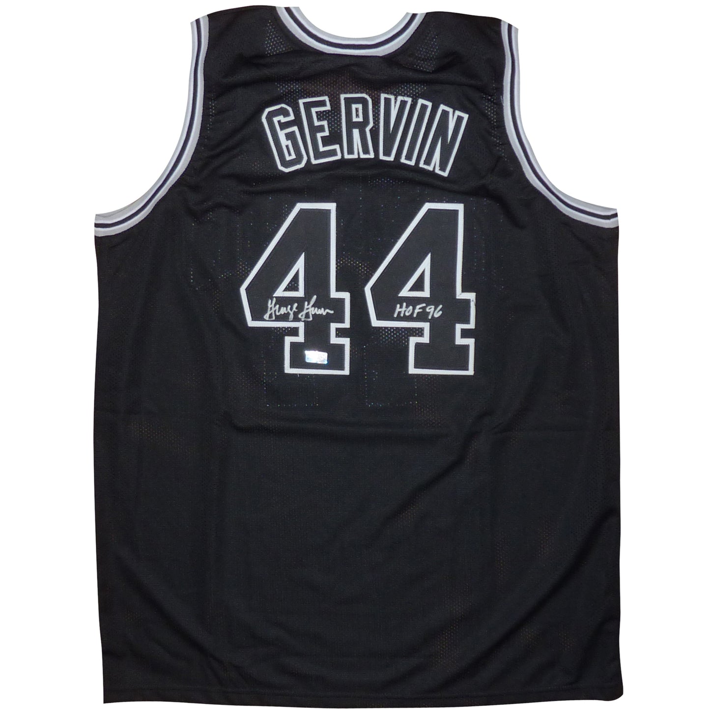 George Gervin Autographed San Antonio (Black #44) Ice Man Custom Jersey-JSA