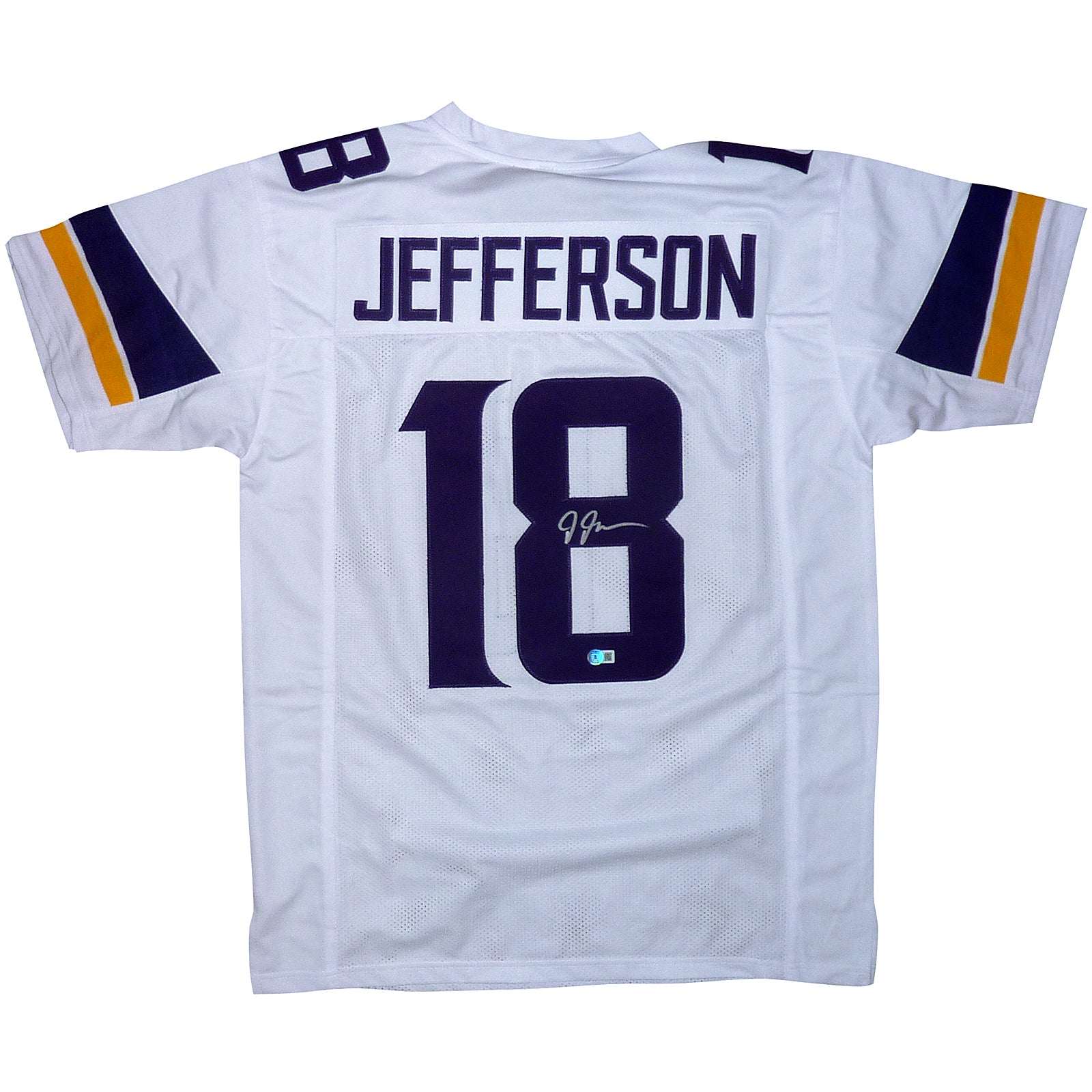 Justin Jefferson Autographed Minnesota (White #18) Custom Jersey